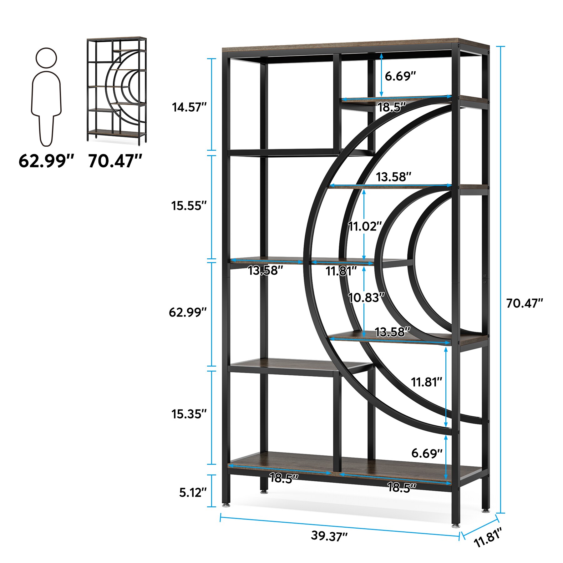 Tribesigns HOGA-NY065 bookcases - View #6