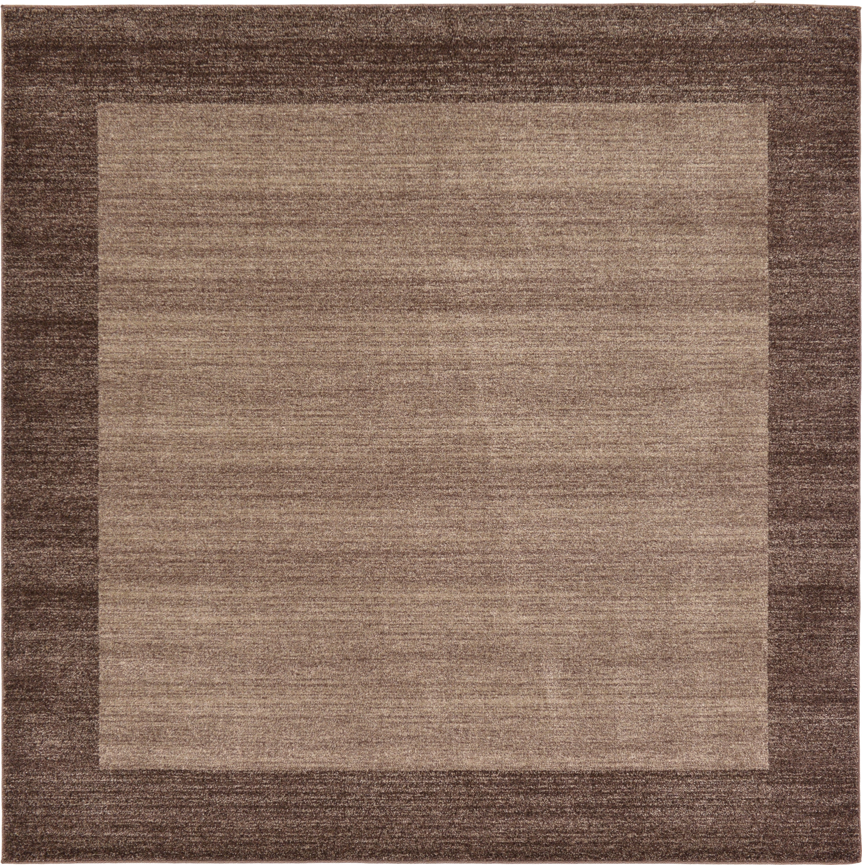 Unique Loom 3129286 Abigail Del Mar 8 x 8 (ft) Loomed Polypropylene Light Brown/Beige Square Indoor Border Area rug