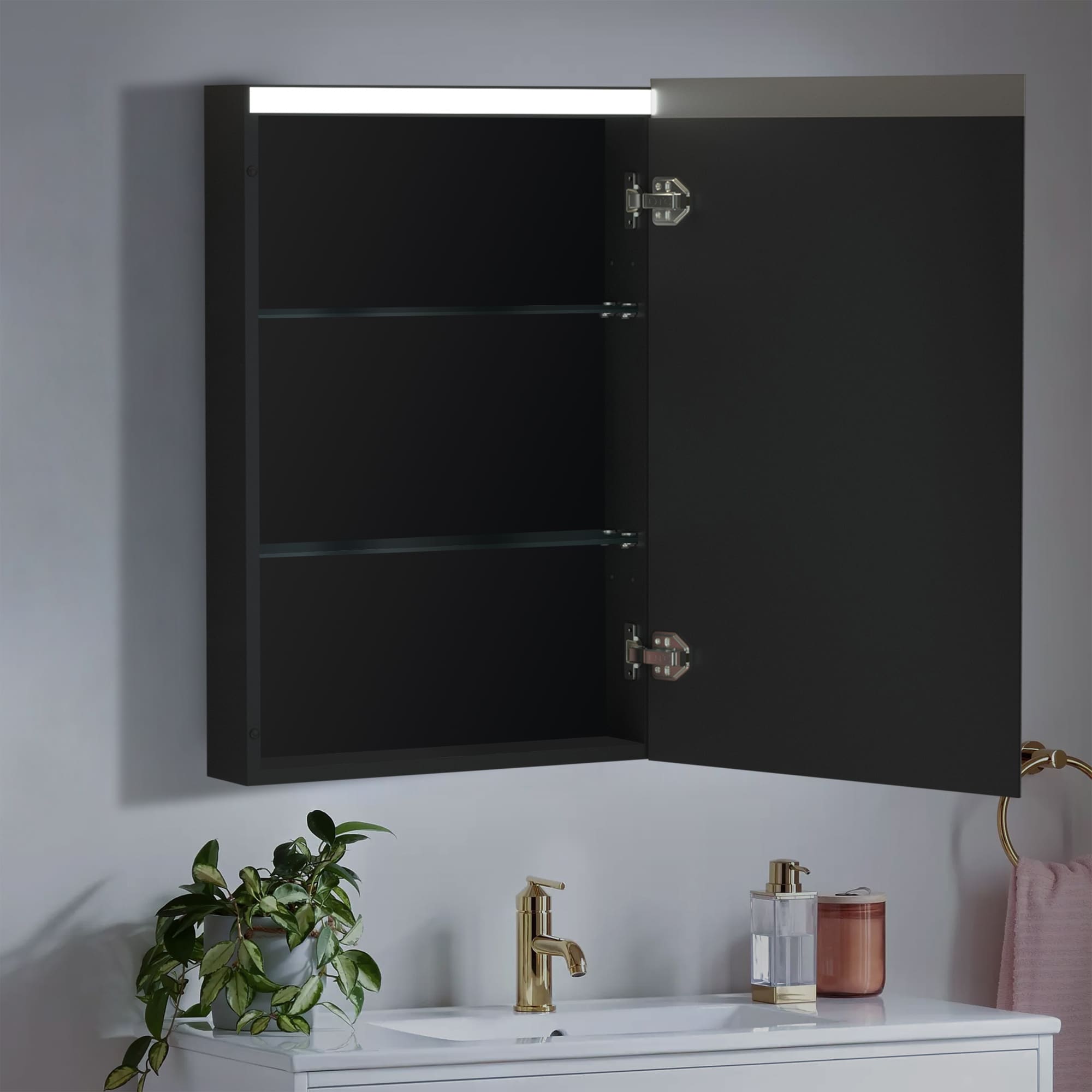 WELLFOR EX-2MC2430LBK Bathroom-Medicine-Cabinets - View #4