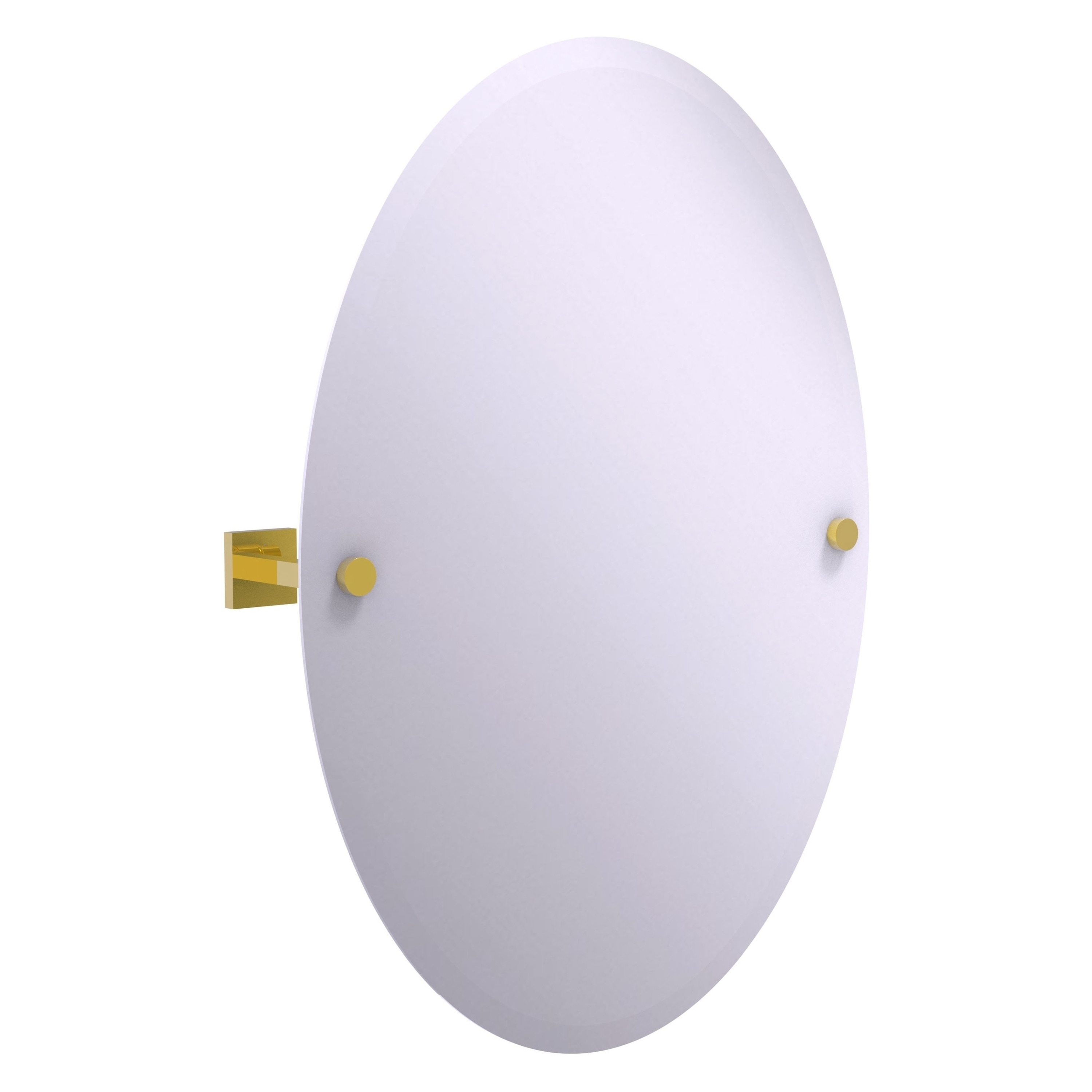 Allied Brass MT-91-PB Montero 3.7-Inches x 28.5-Inches Beveled Frameless Oval Tilting Bathroom Vanity Mirror ( Polished Brass )