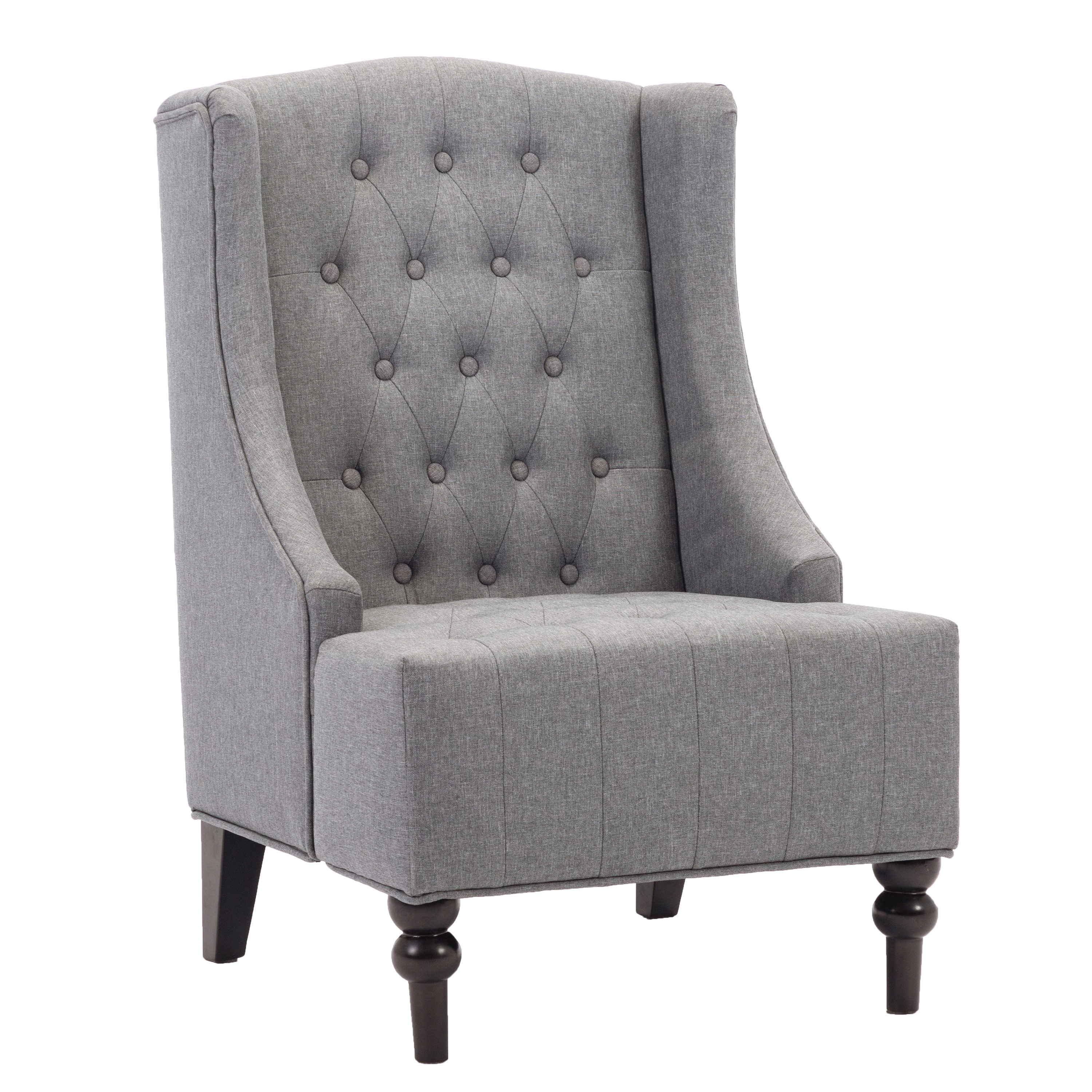 light grey wingback chair