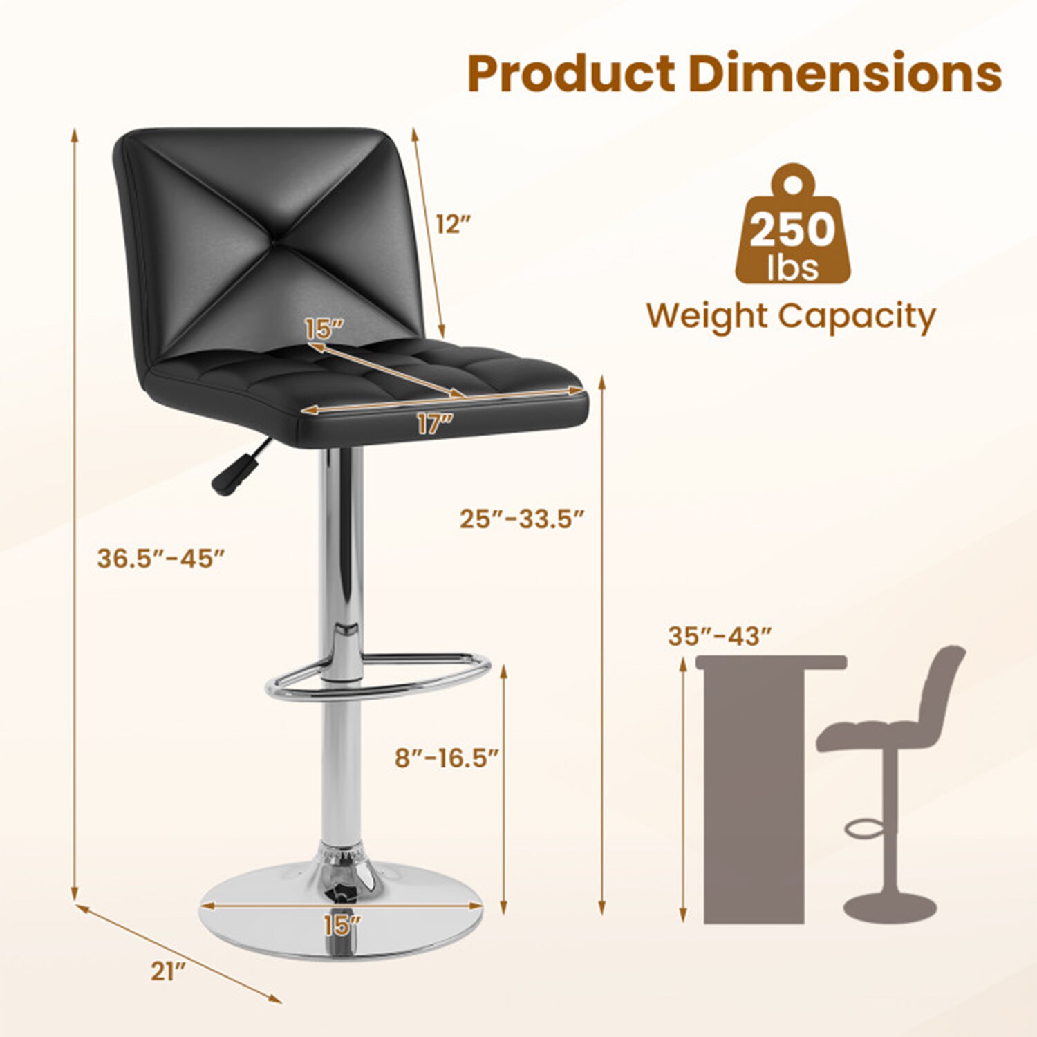 Mondawe MD-JV12126BK stools - View #8