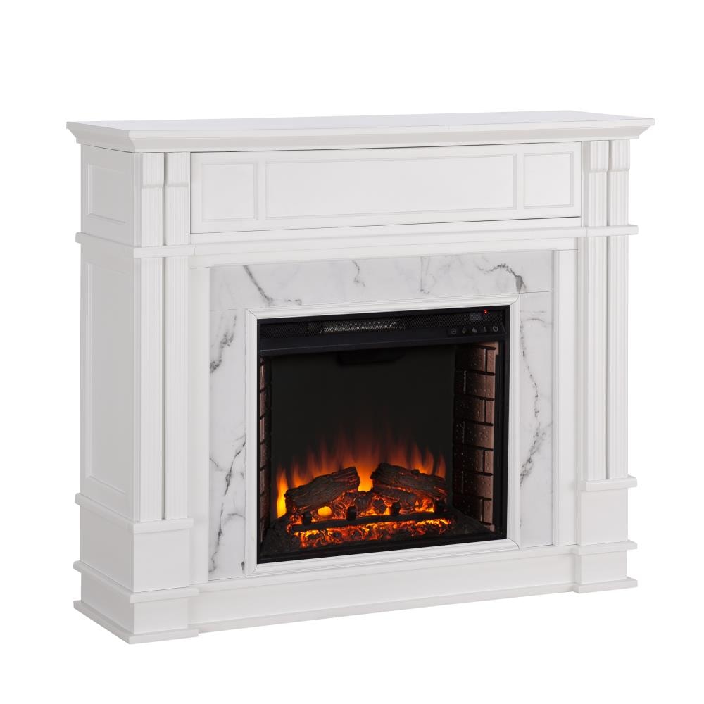 Cambridge 69.7-in W White/Black TV Stand with Fan-forced Electric Fireplace CAM6938-1WHT Sansujyuku sansujyuku.com