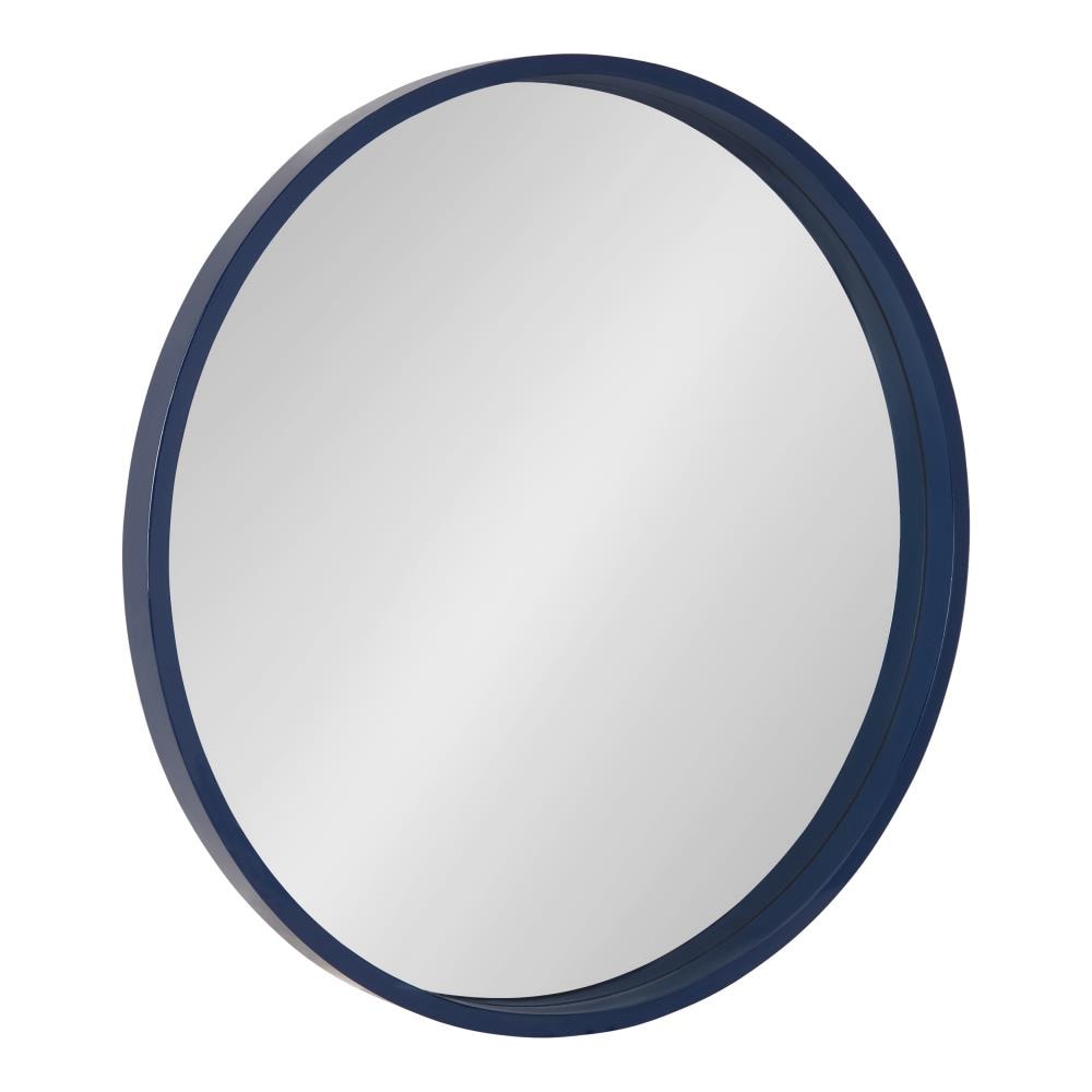 Kate and Laurel Travis 25.6-in W x 25.6-in H Round Navy Blue Framed Wall  Mirror in the Mirrors department at