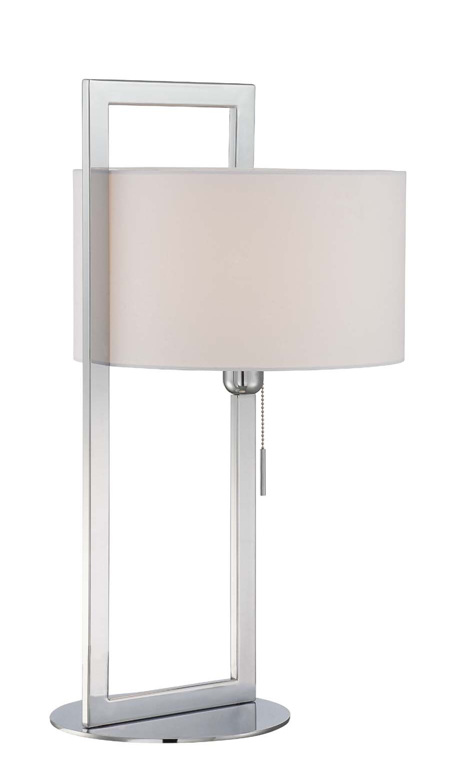 Lite Source LS-22630 Lucetta 26-in Chrome Table Lamp with Fabric Shade