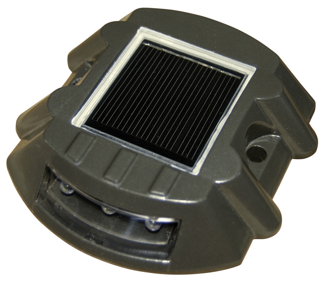Dock Edge + 96-306-F Solarstud Aluminum Solar Dock and Deck Light - Gray, Gun Metal Finish