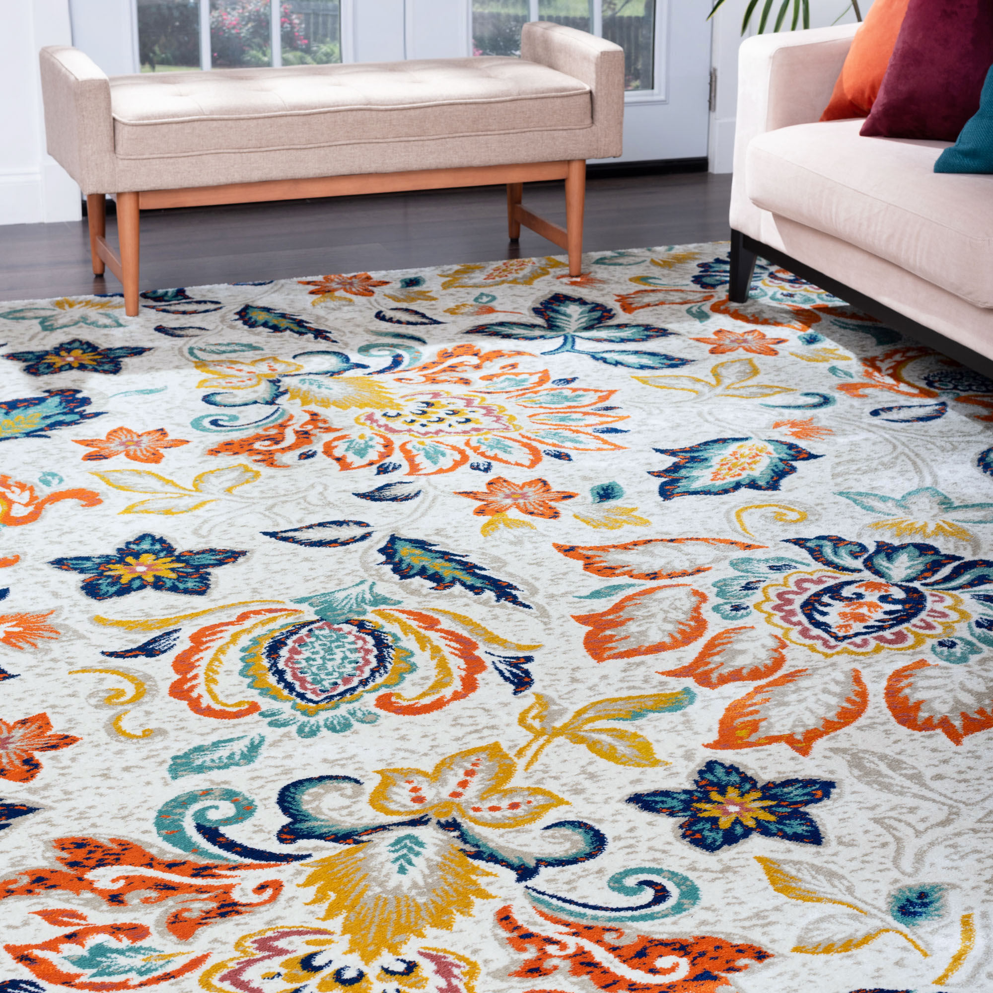 Tayse GEN1401 9X12 Generation 9 x 12 (ft) Loomed Polypropylene Ivory Rectangular Indoor Area rug