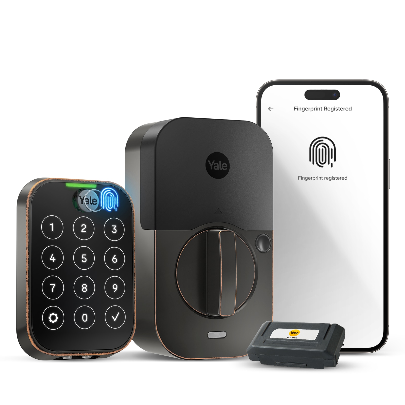 Yale YRD450-F-WF1-0BP Bio Assure Lock 2 Oil Rubbed Bronze Smart Lock Electronic Deadbolt with Wifi Bluetooth Fingerprint Touchscreen Keypad
