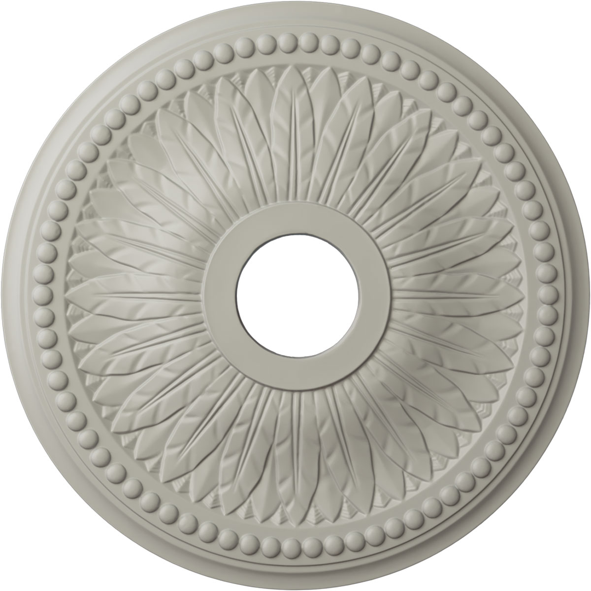 Ekena Millwork CM18BIPCF Bailey 18-in W x 18-in L Painted Pot Of Cream Polyurethane Whole Ceiling Medallion