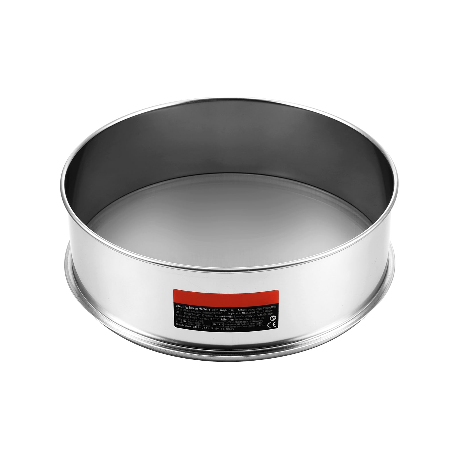 Mecale Flour Sifter Fine Mesh 40 Mesh 304 Stainless Steel Food Grade Round Flour Sieve 12.6 in Silver