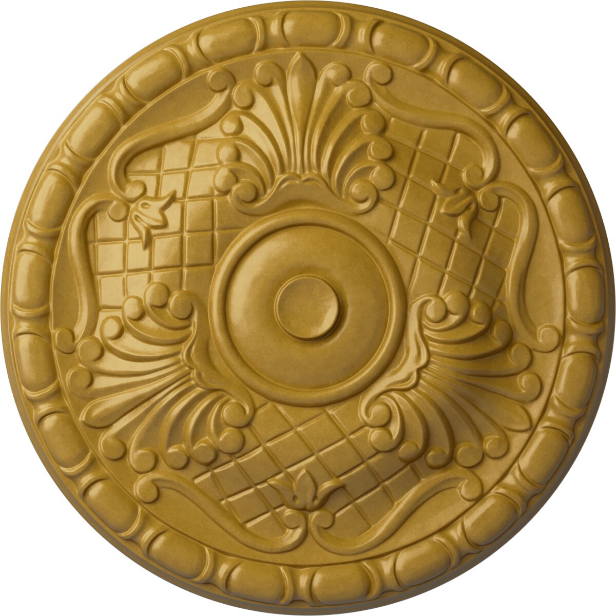 Ekena Millwork CM16AMIGS Amelia 15.75-in W x 15.75-in L Painted Iridescent Gold Polyurethane Whole Ceiling Medallion