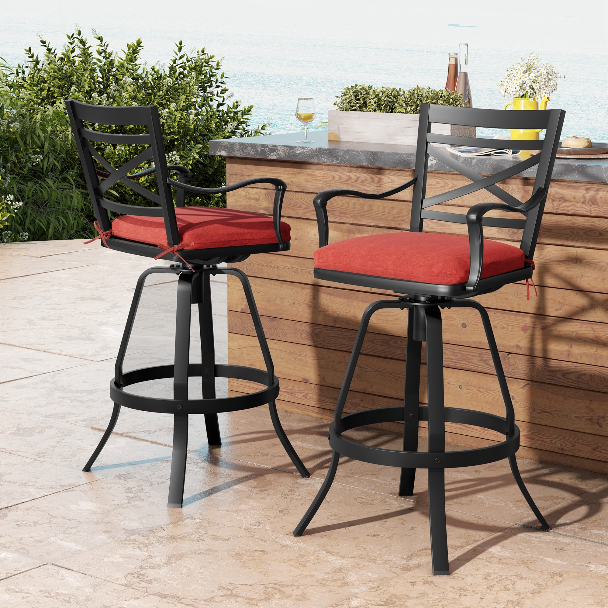 Crestlive Products CL-ST011RED-2 Patio-Chairs - View #4