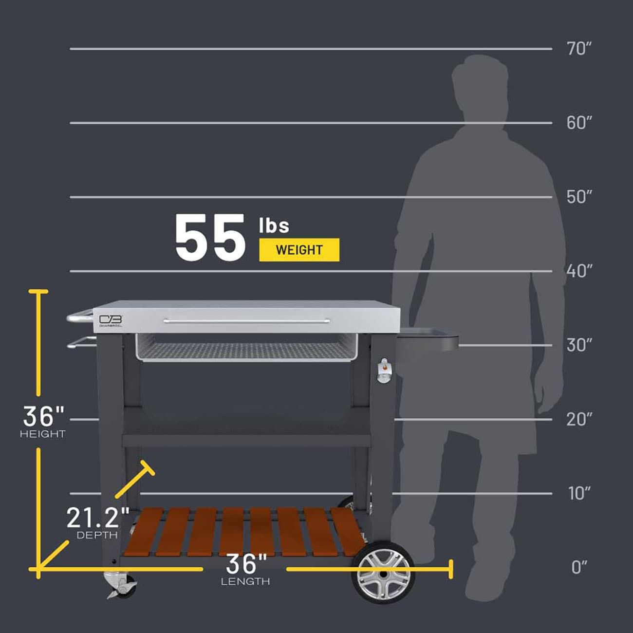 Char Broil Black Steel Grill Cart in the Grill Carts Grill