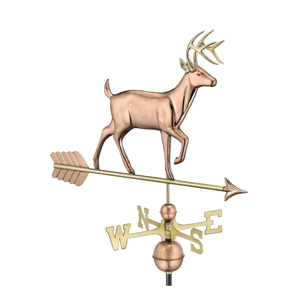 3D Weathervane Stainless Steel Finish Deer Weather Vane Hand Crafted Roof Mount 
