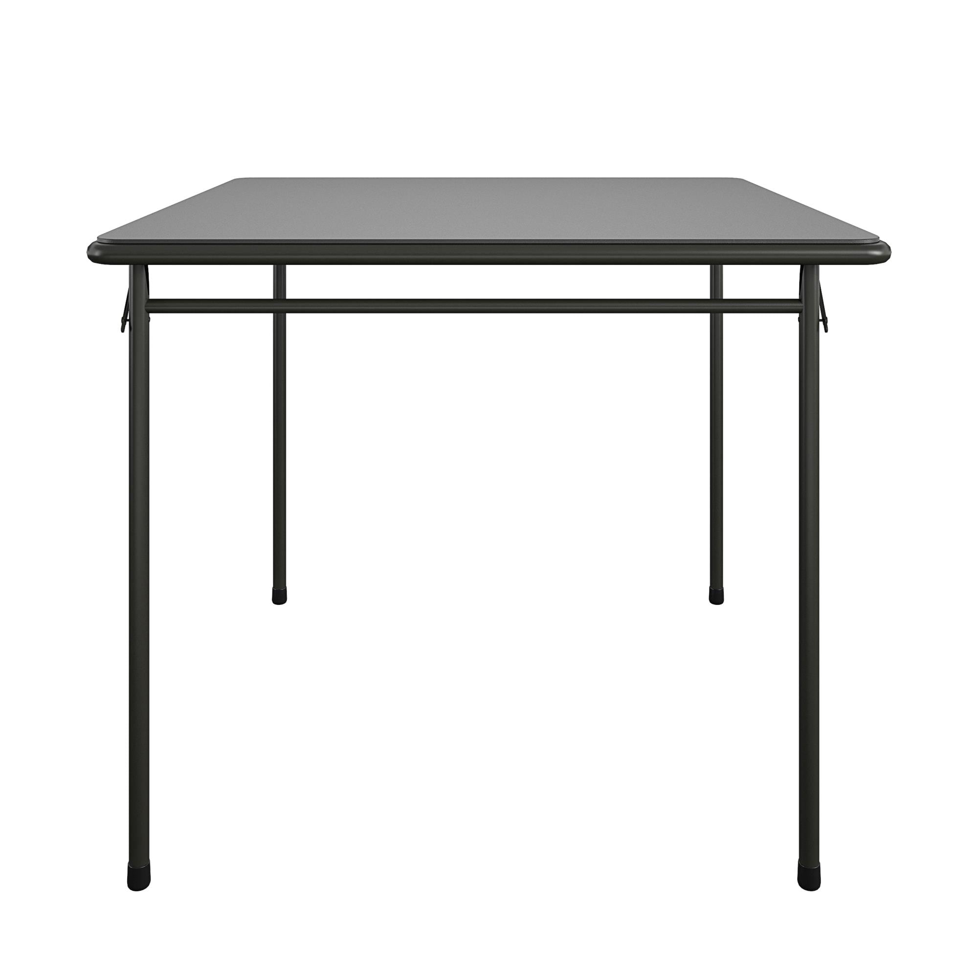 Black 5-Piece Folding Dining Set with Vinyl Table