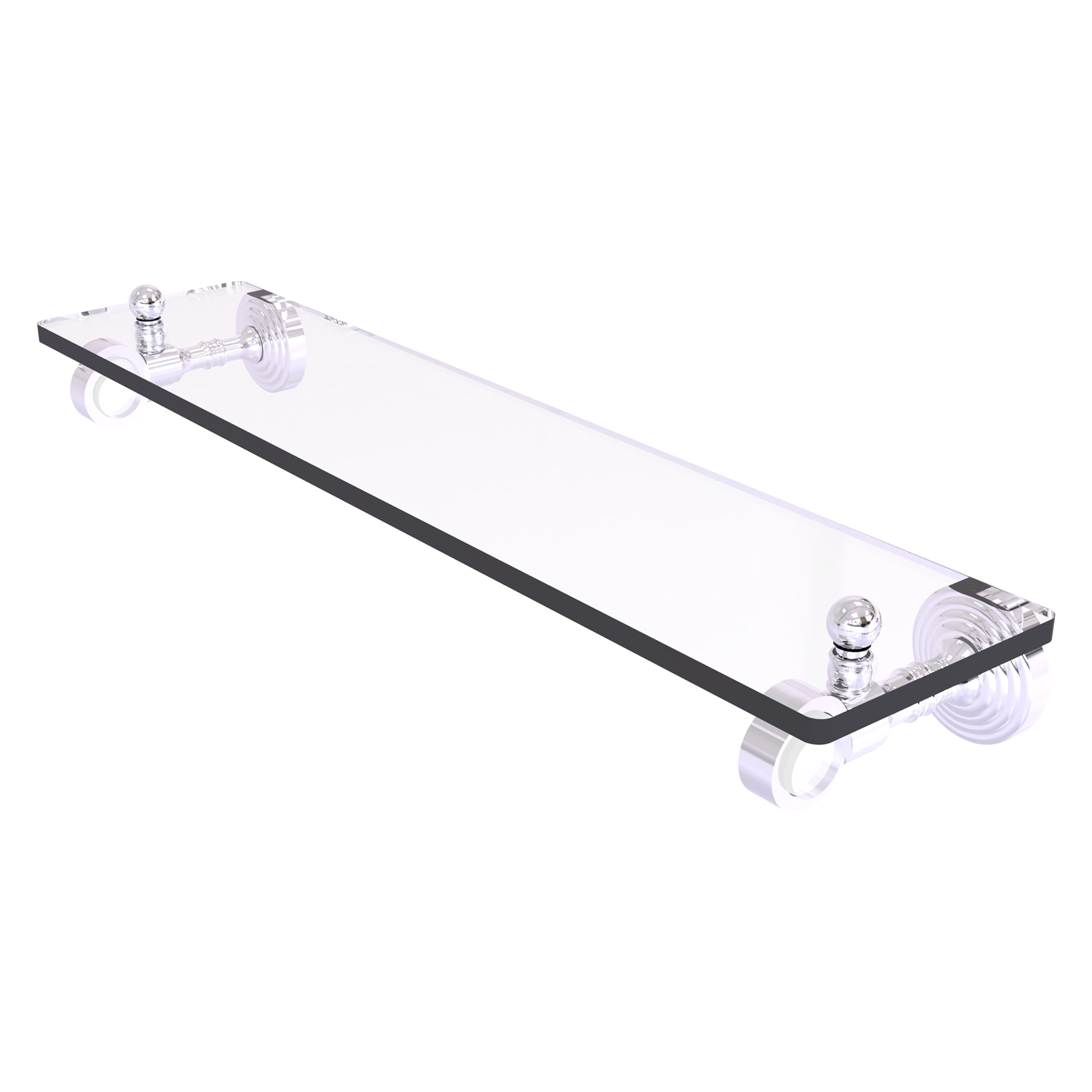 Allied Brass PG-1-22-PC Pacific Grove Polished Chrome 1-Tier Wall Mount Bathroom Shelf (22-in x 3.2-in x 5-in)