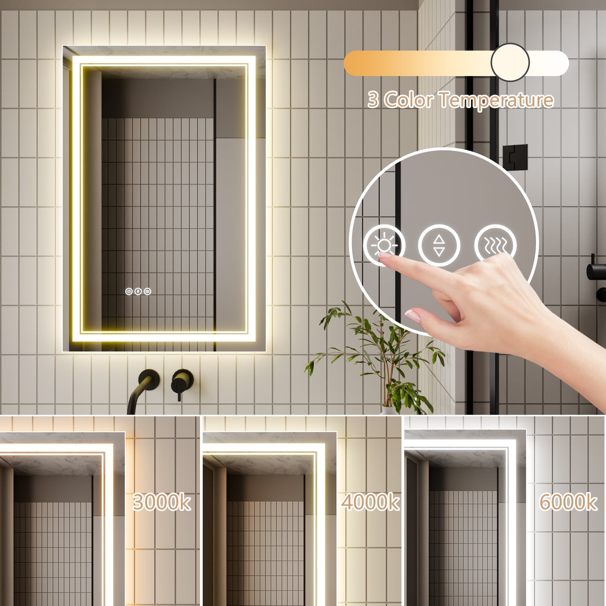 WELLFOR EX-TF2436 Framed-Bath-Mirrors - View #10