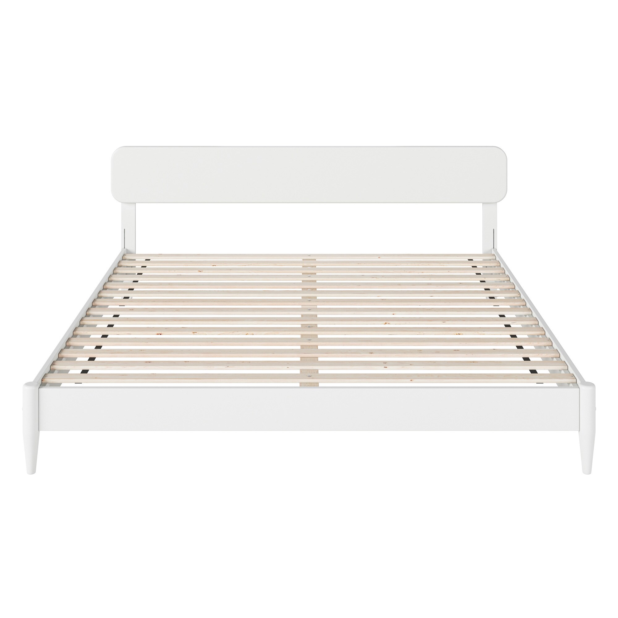 Florence White King Solid Wood Low Profile Platform Bed