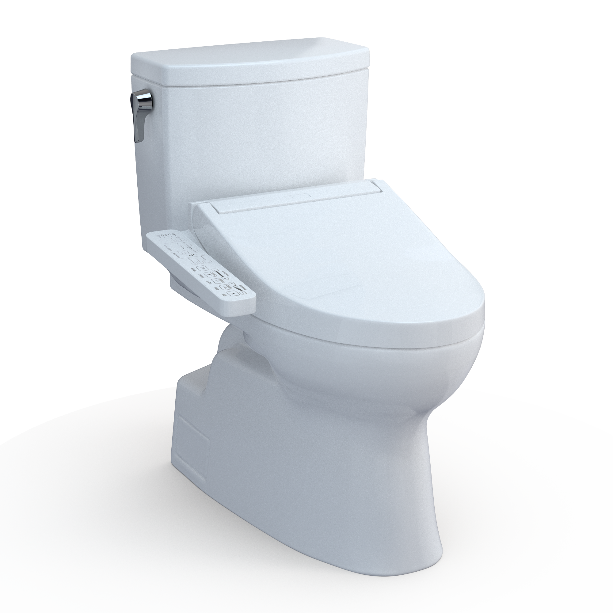 TOTO MW4743074CUFG-01 Washlet+ Cotton White Single Elongated Standard height Soft Close 2-piece Bidet 12-in Rough-In WaterSense Labeled 1.0 GPF