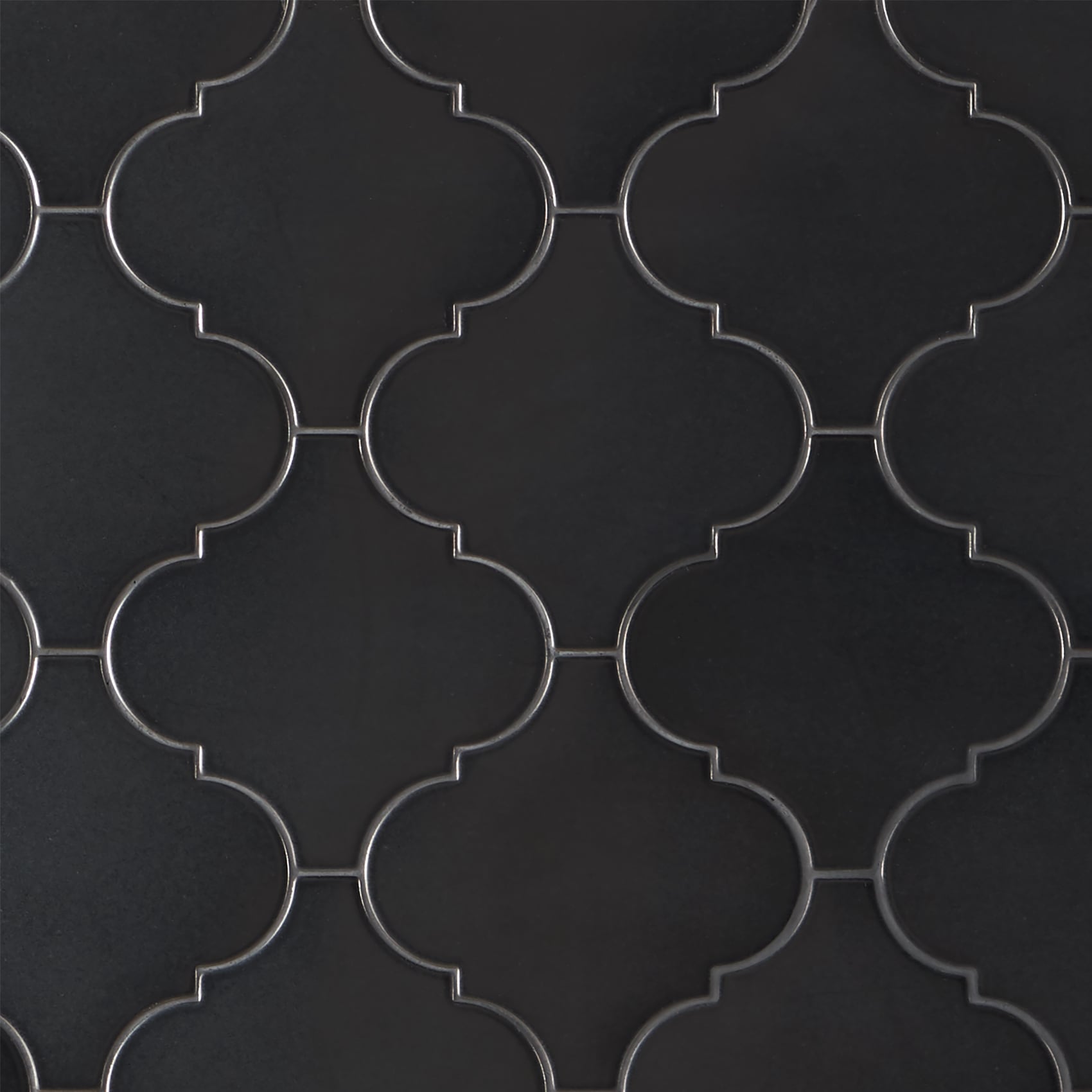 Artmore Tile EXT3RD106947 Zest Black 5-in x 10-in Matte Porcelain Encaustic Arabesque Standard Wall Tile ( 6.34-sq ft Carton