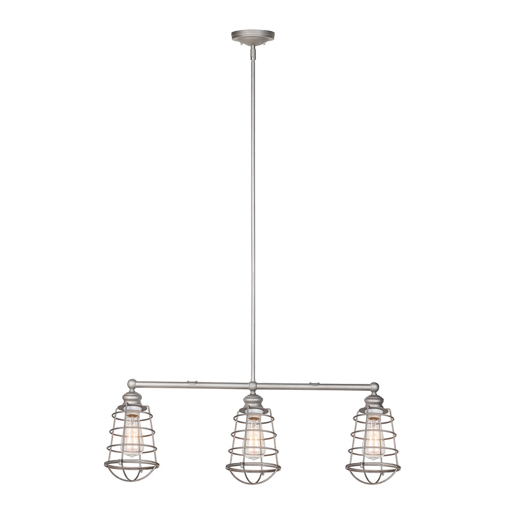 Design House 519744 Ajax 3-Light Galvanized Rustic Cylinder LED Hanging Pendant Light