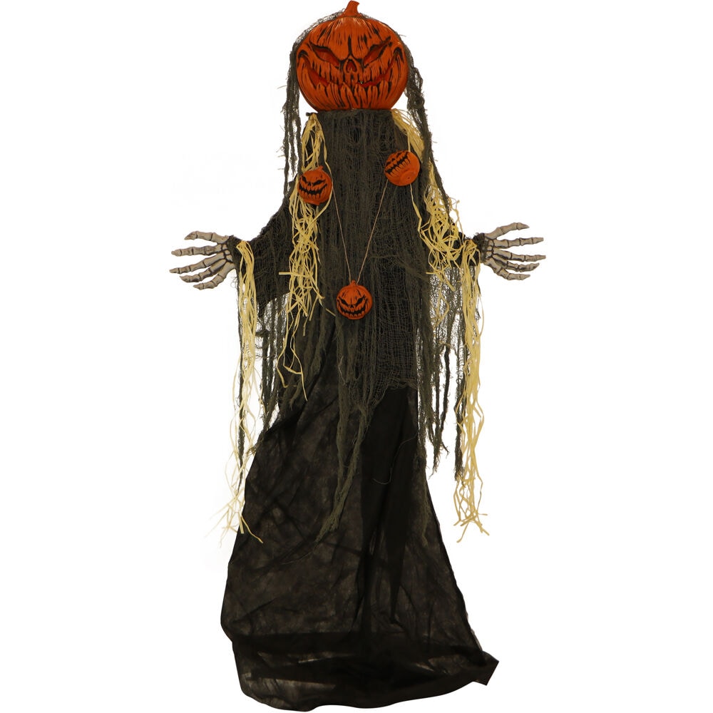 Haunted Hill Farm 64-in Lighted Animatronic Pumpkin Figurine in the ...