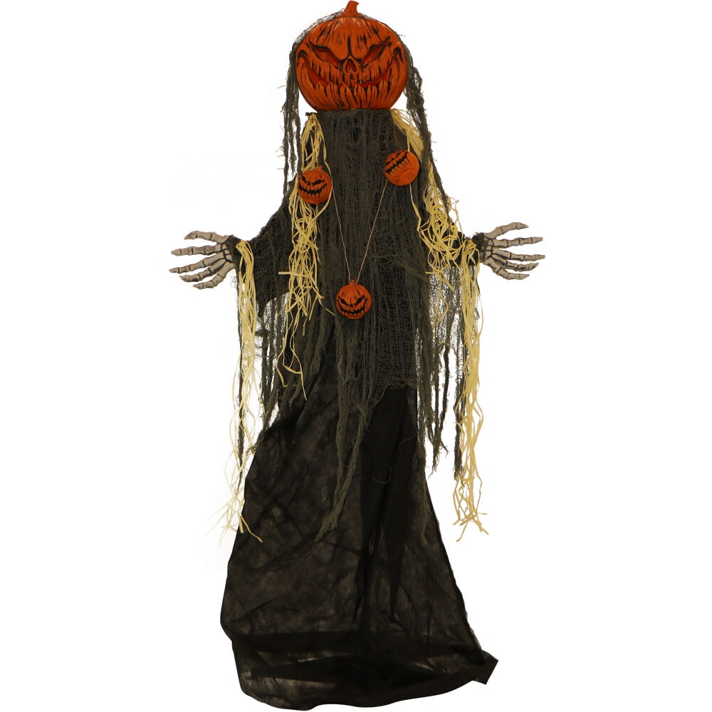 Haunted Hill Farm 5.33-ft Freestanding Lighted Pumpkin Animatronic in ...