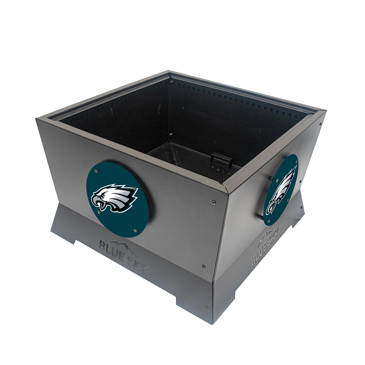 Blue Sky Outdoor Living SFP28SQ-EAGLES Philadelphia Eagles 28-in W Black Steel Wood-Burning Fire Pit