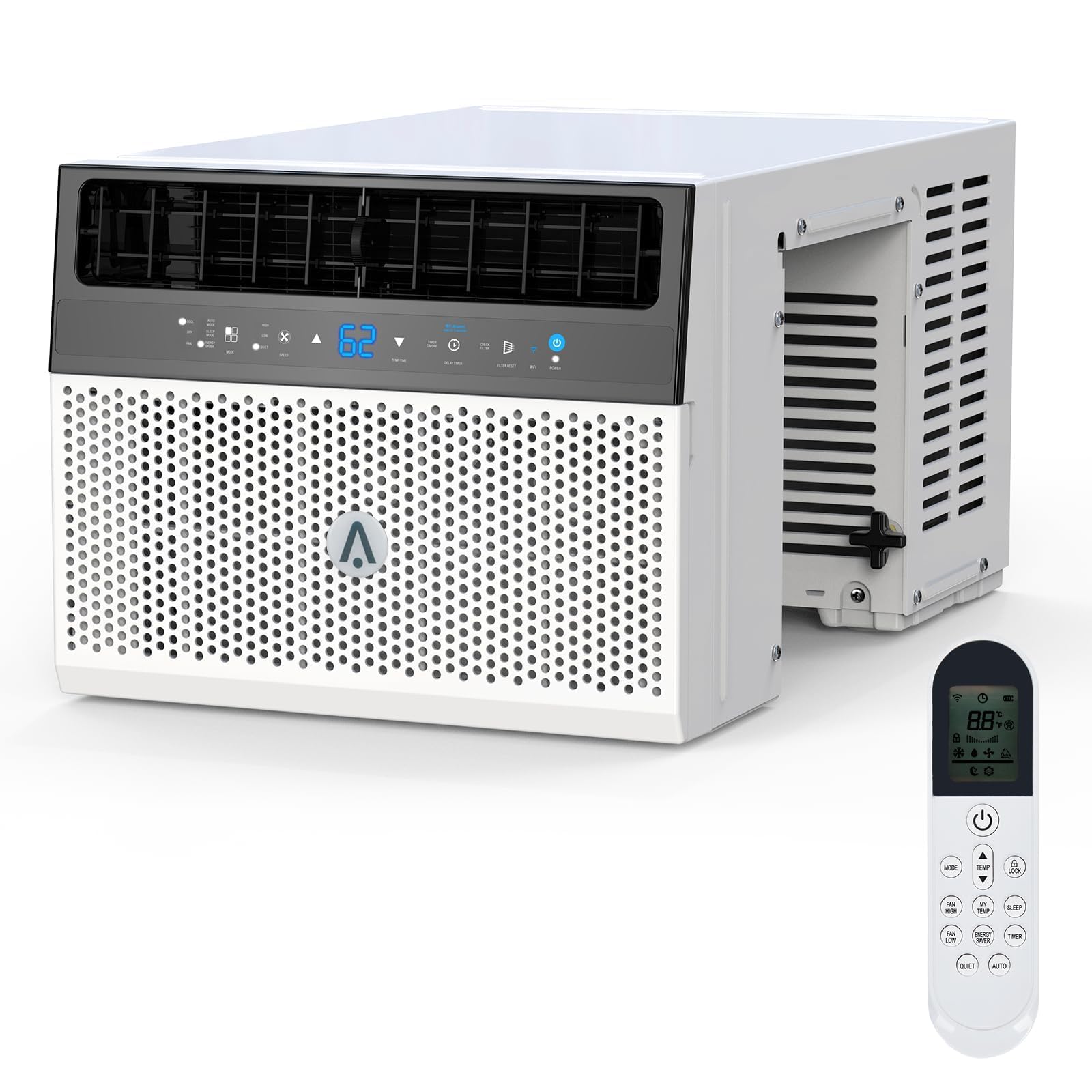 IdealHouse  8000 BTU Window Air Conditioner U-Shaped Design AC Unit With Washable Filter WiFi Enabled With Remote Cools 375 Sq.Ft 6 Modes Quiet Operation 115V 60Hz for Bedroom Office
