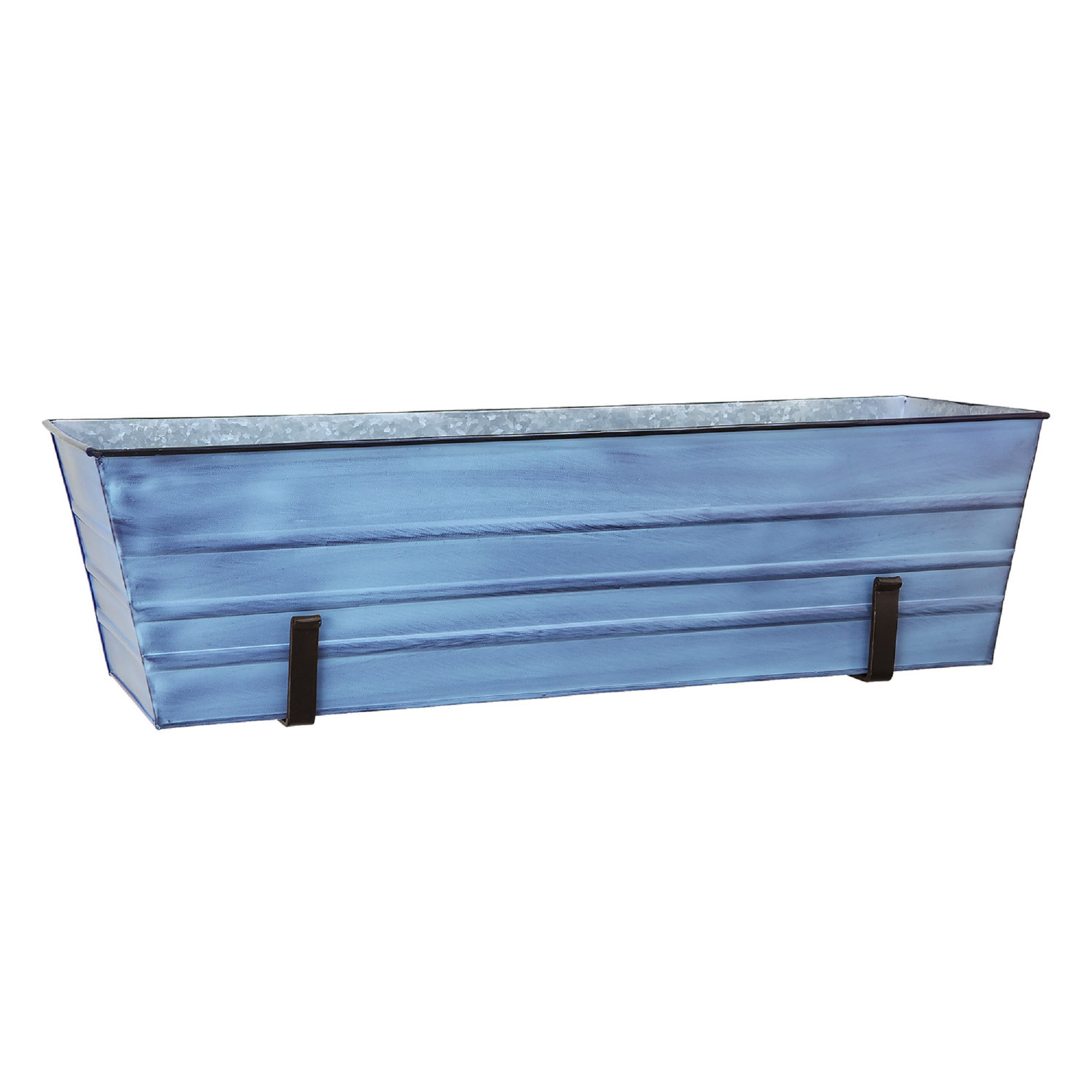 Minuteman International C-21NB-WM 9.75-in W Large Blue Metal Contemporary/Modern Indoor/Outdoor Window box with Drainage Holes Stand Included