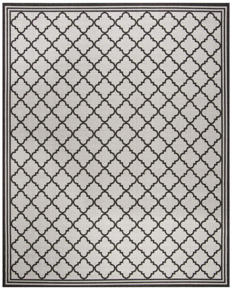 Safavieh LND121A-9 Linden Lattice 9 x 12 (ft) Loomed Polypropylene Light Gray/Charcoal Rectangular Indoor Trellis Coastal Area rug