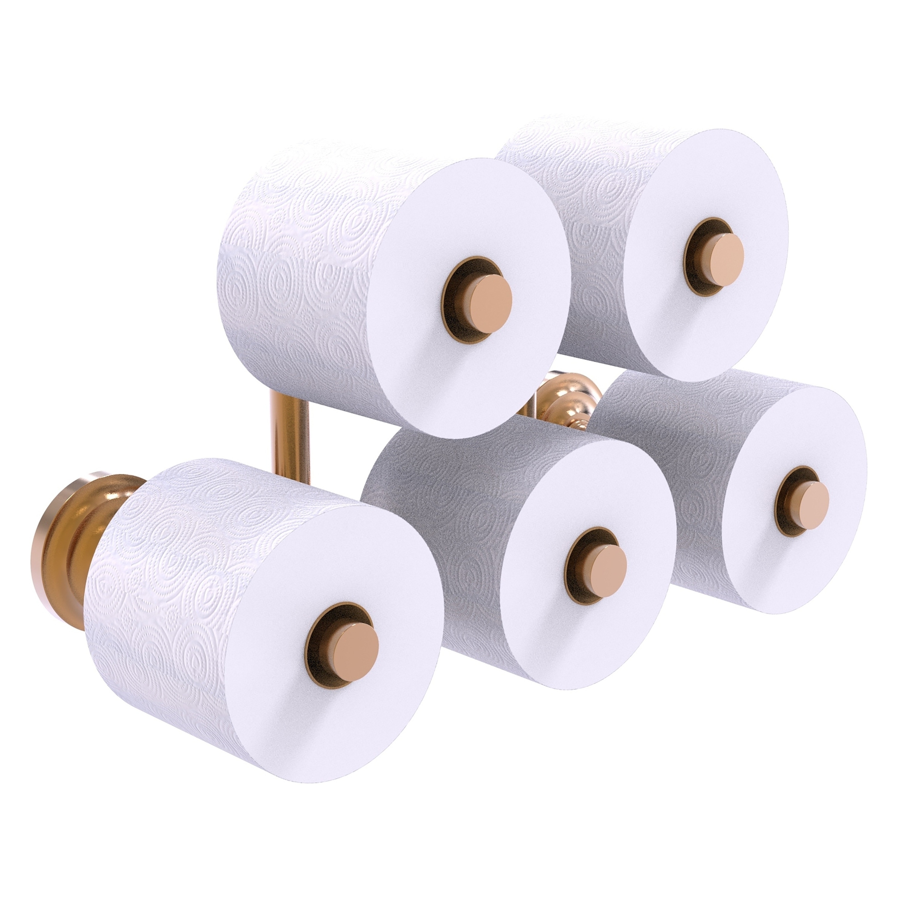 Allied Brass QN-24-5-BBR Que New Brushed Bronze Wall mount Double post Toilet Paper Holder 5 -Rolls