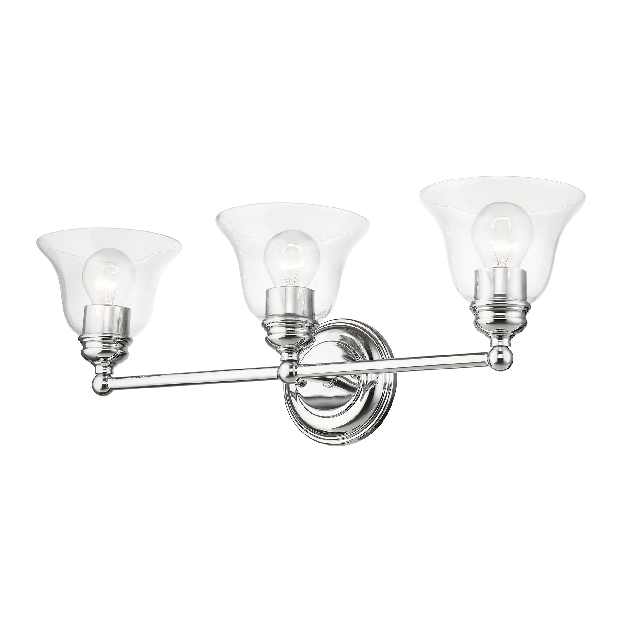 Polished Chrome 3-Light Vanity with Clear Glass Shades