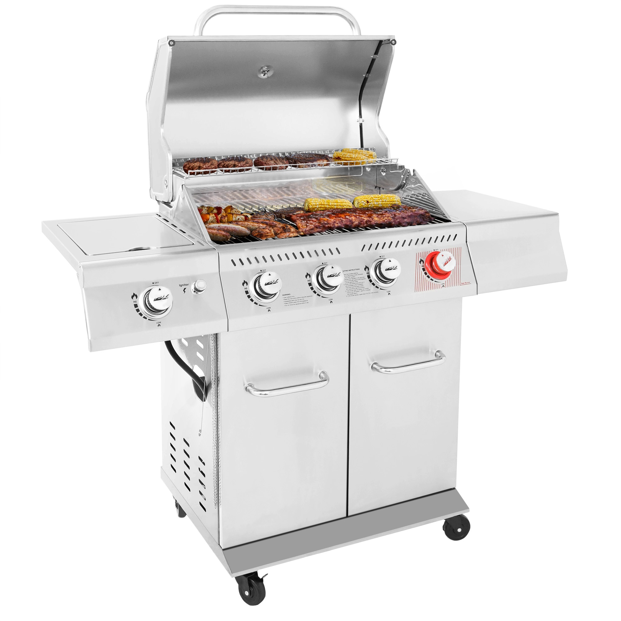 Royal Gourmet GA4402S Stainless steel 4 -Burner Liquid Propane Gas Grill 1 -Side Burner