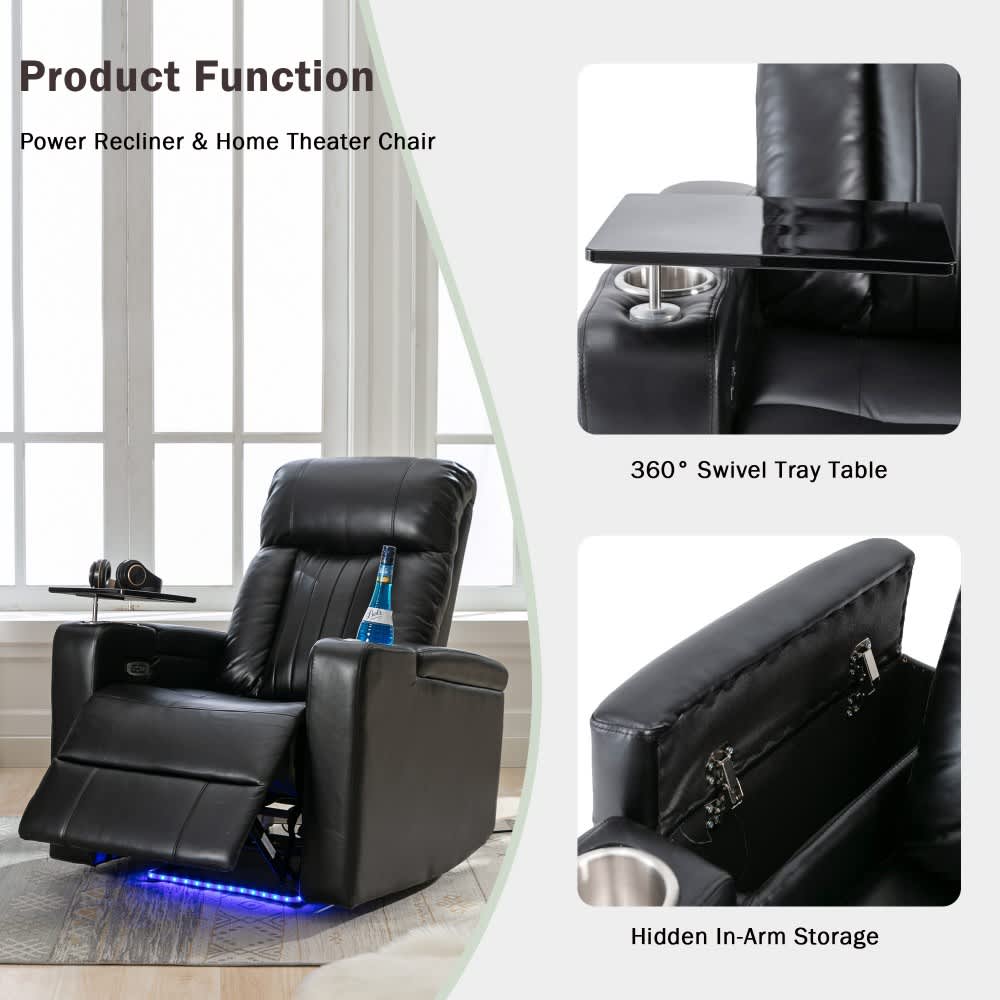 Coolbibila COLIN-RECLINER-BLACK recliners - View #6