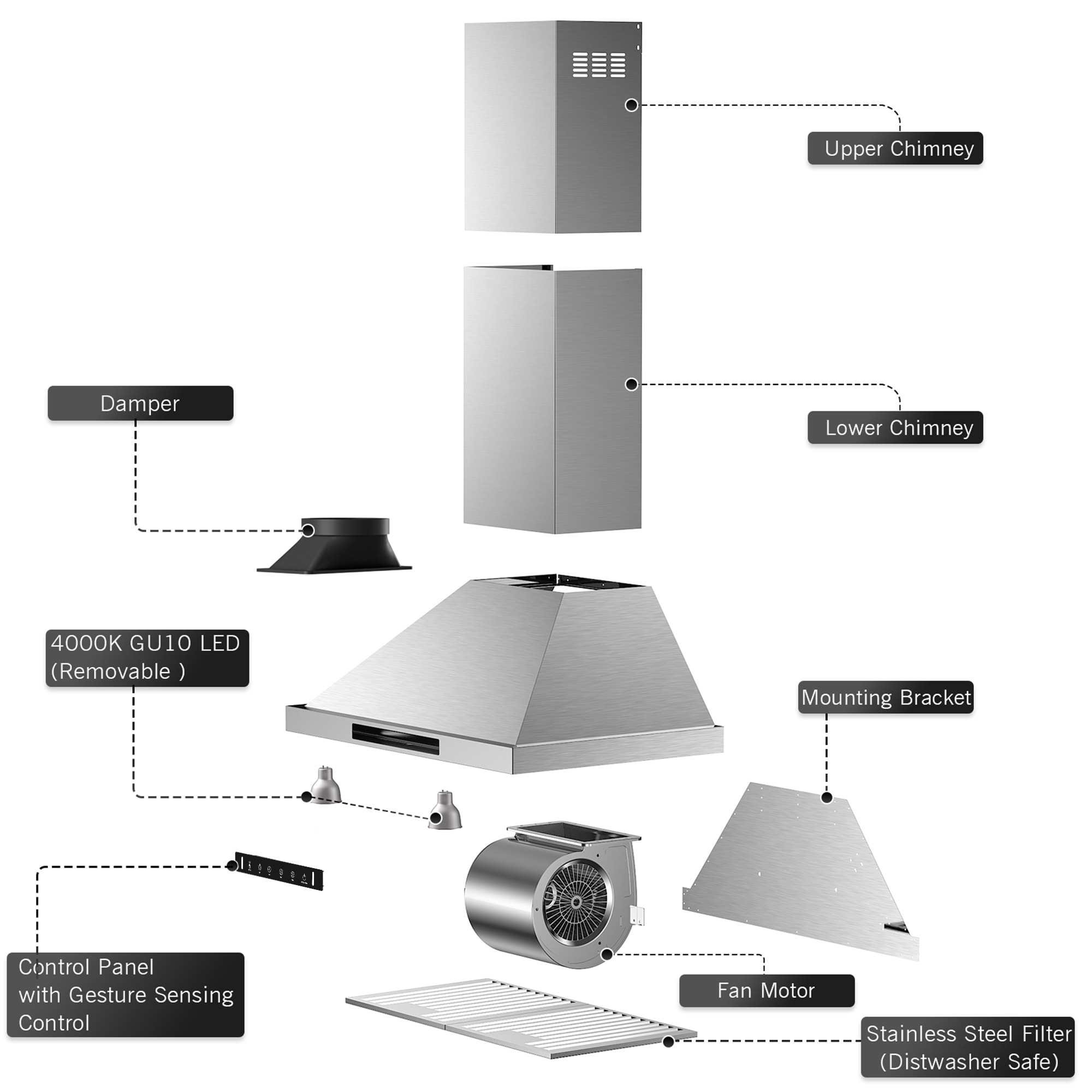 VIKIO VIKP0230S Wall-Mounted-Range-Hoods - View #9