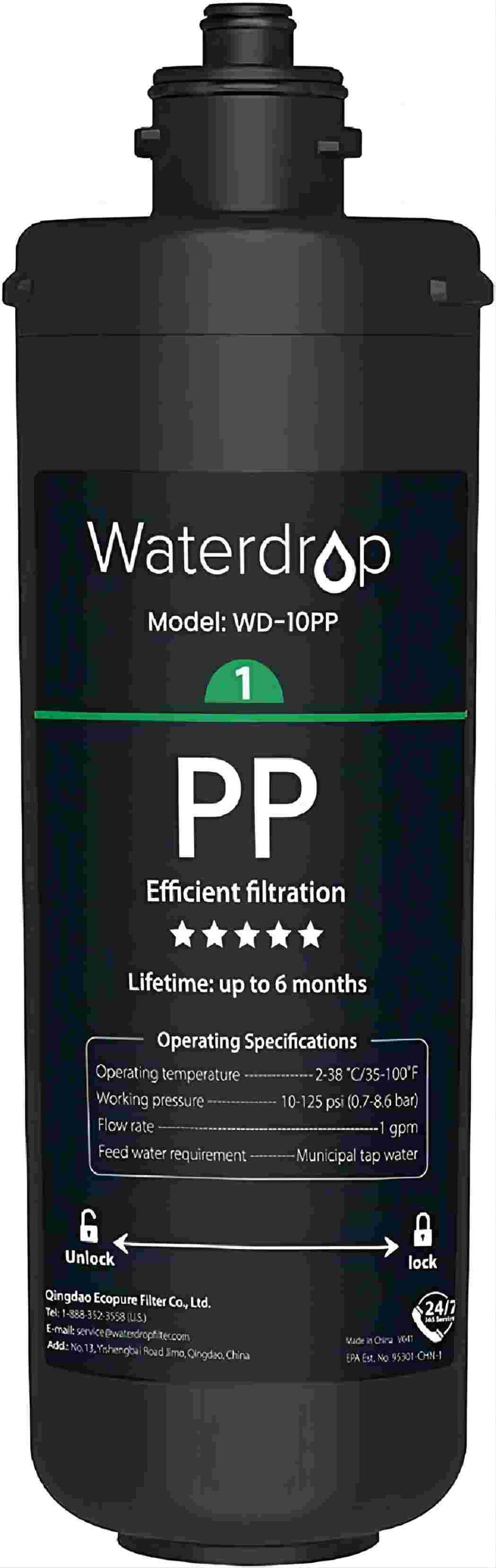 Waterdrop B-WD-10PP Under Sink Water Filter Under Sink 6-Months Replacement Filter