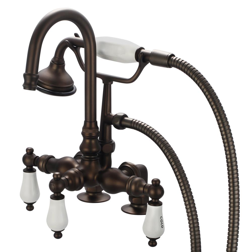 Water Creation F6 Oil Rubbed Bronze 3-handle Deck-mount Roman High