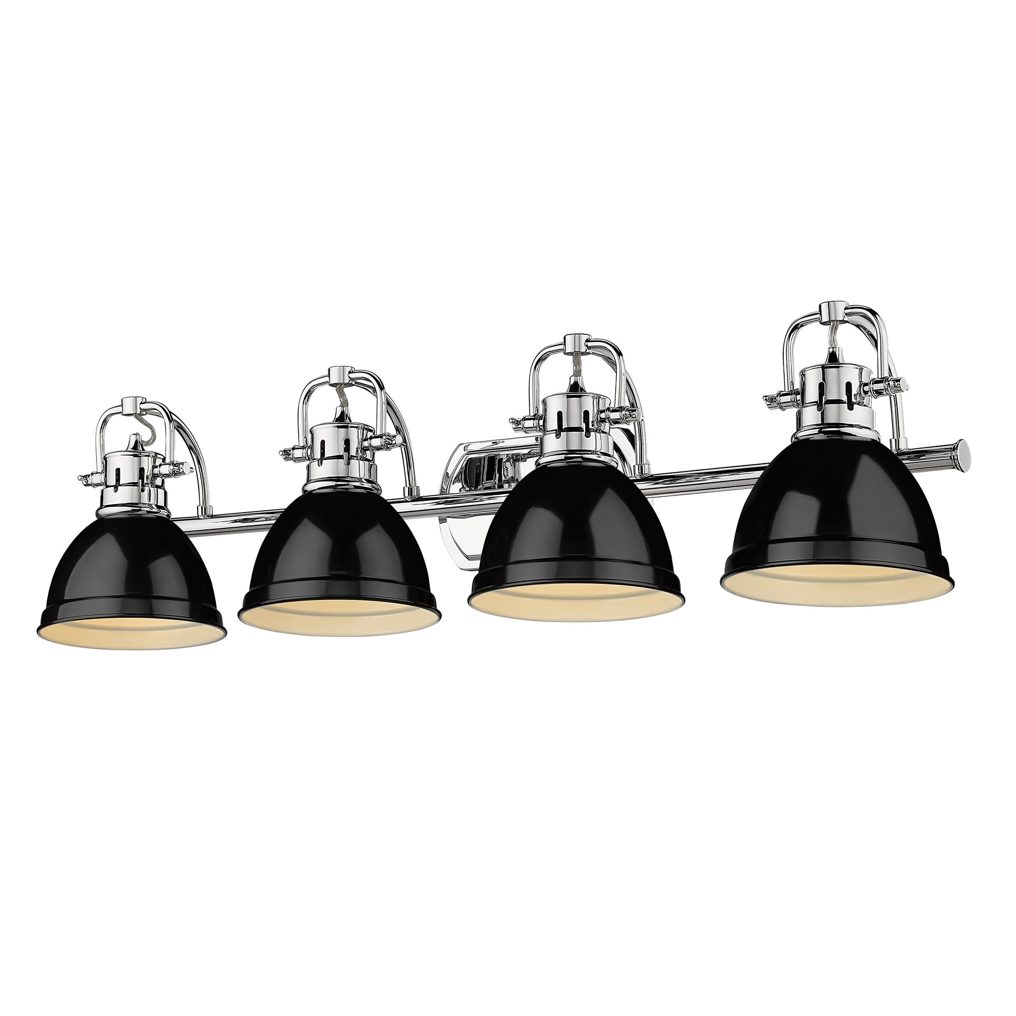 Golden Lighting 3602-BA4 CH-BK Duncan 33.5-in 4 -Light Chrome Industrial Vanity light