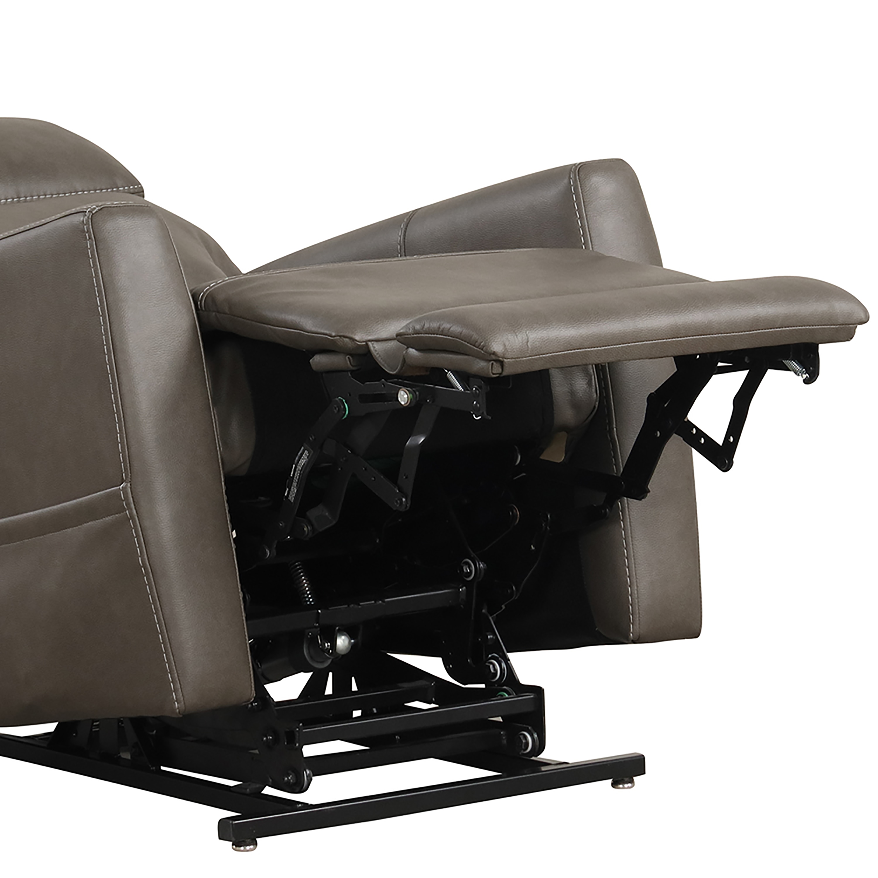 Gray Faux Leather Lift Recliner with USB Charging