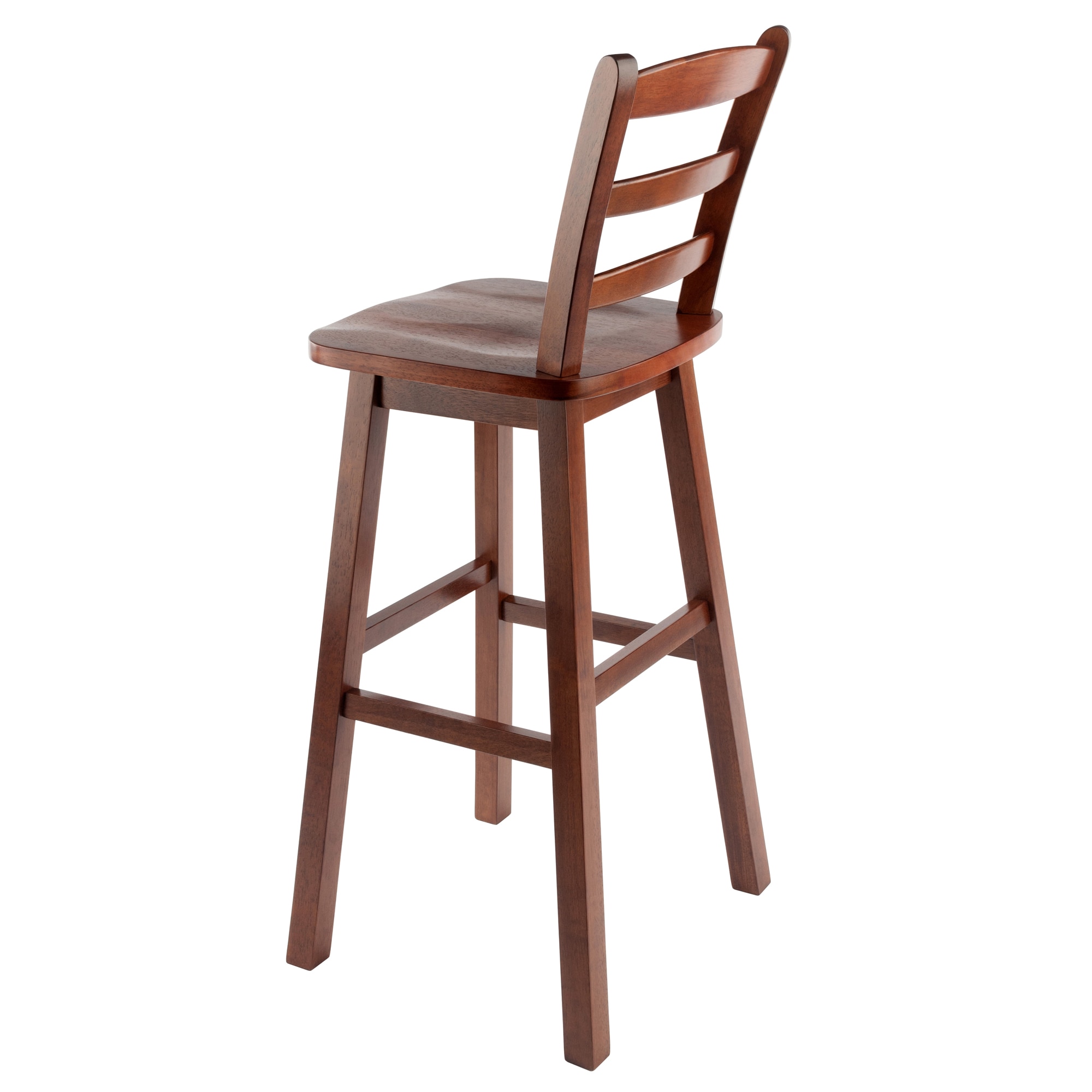 Winsome Scalera 16" Walnut Swivel Ladder Back Barstool