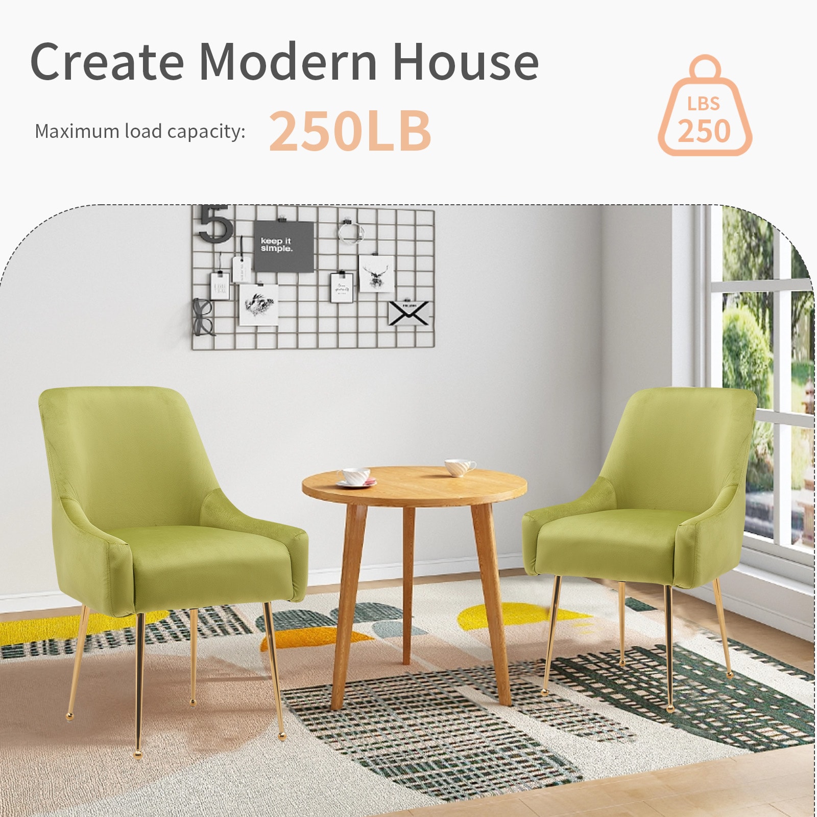 BWE A-9CHAIR-07-GRE Dining-Chairs - View #2
