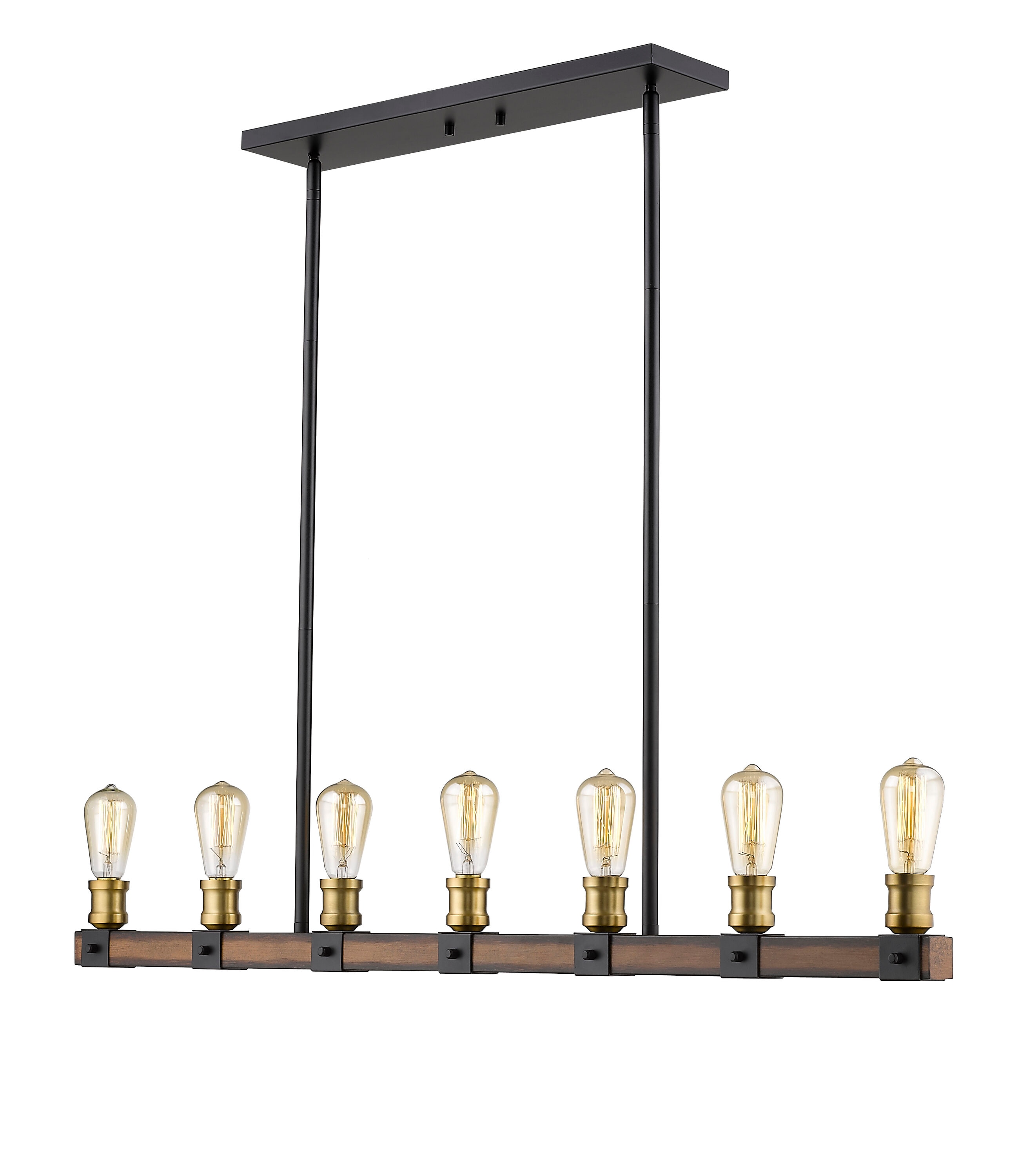 Z-Lite 472-7L-RM Kirkland Rustic Mahogany Incandescent Medium base (E-26) Pool Table Lighting