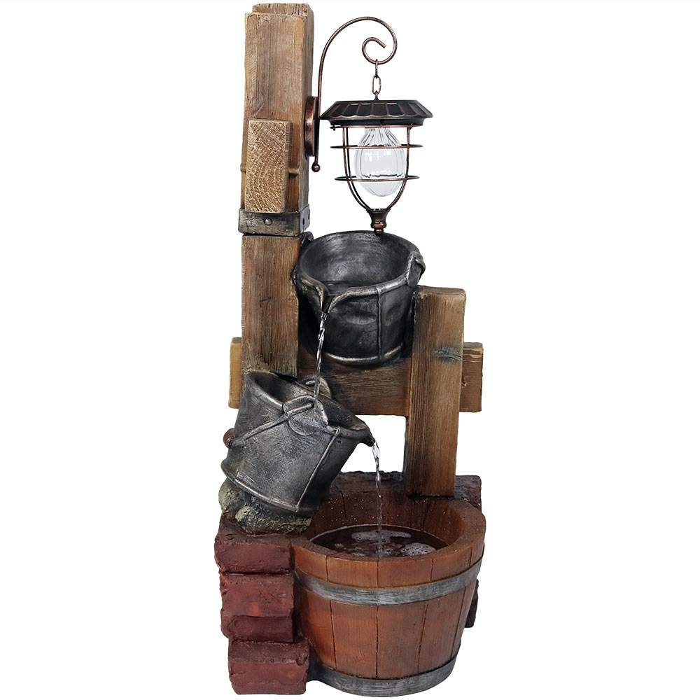 Sunnydaze Decor WNC-382 34-in H Fiberglass Tiered Outdoor Fountain Pump Included