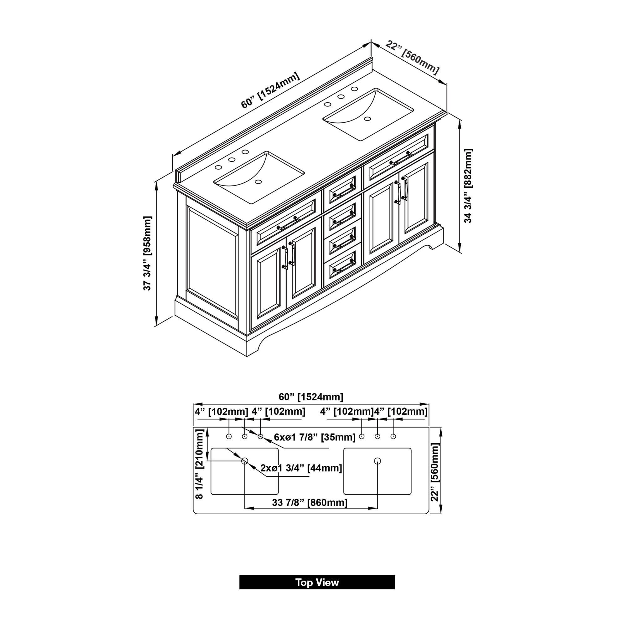 allen + roth RUTHERFURD 60W Bath-Vanity-Combo - View #18