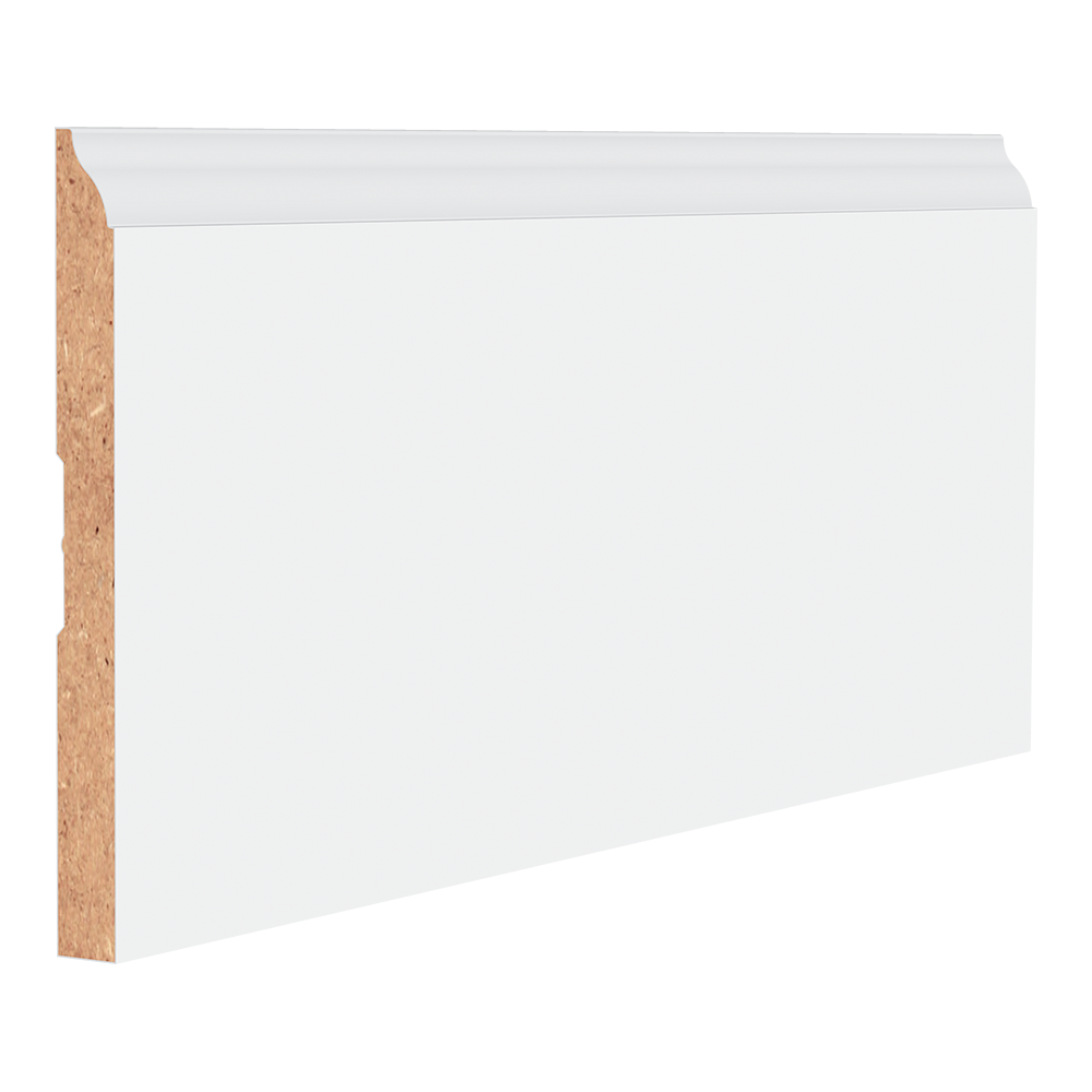 RELIABILT 618-MDF8 1/2-in x 5-1/4-in x 8-ft Traditional Primed MDF Wm618 Baseboard Moulding