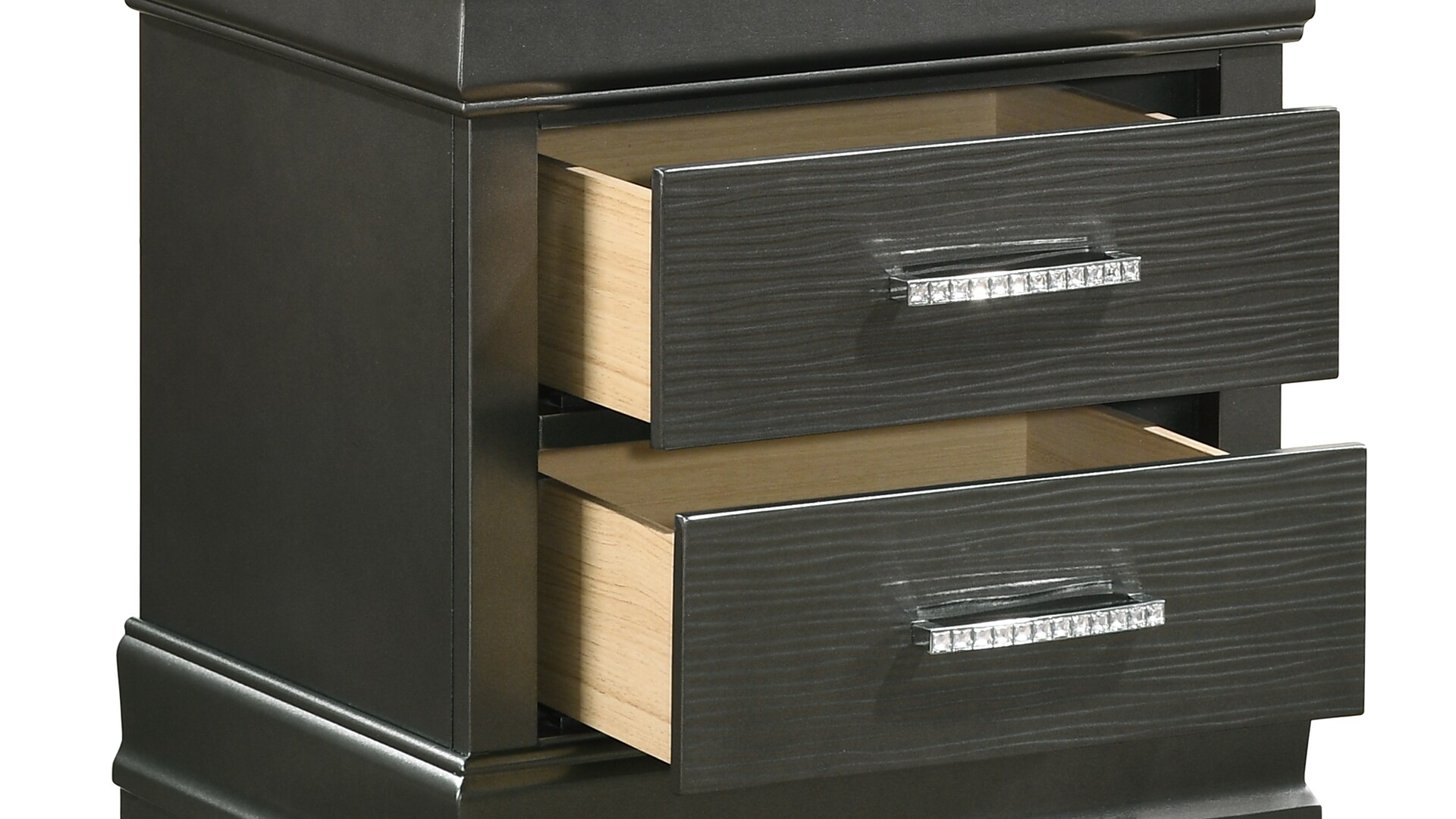 Brooklyn Gray Wood 2-Drawer Nightstand