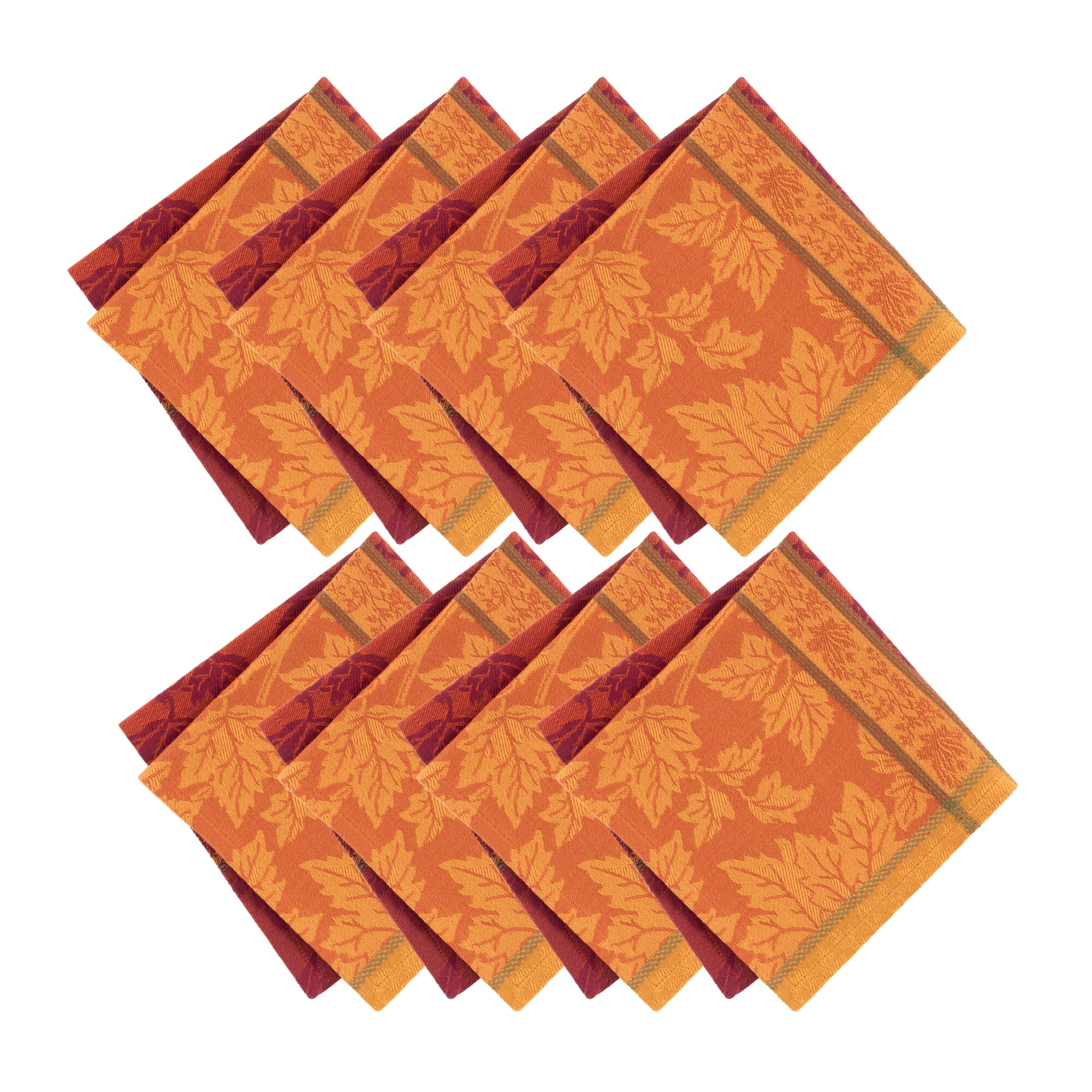 Elrene Home Fashions 194590274528 Maplewood Jacquard Harvest Cotton 8 -Pack Multicolor Cotton Square Napkin(s)