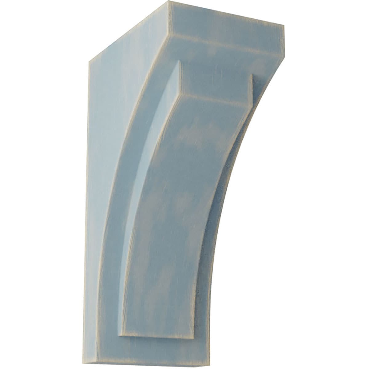 Ekena Millwork CORWD04X05X10FEBU 4-in x 5.75-in x 10-in Vintage Decor Finished Rubberwood Blue Wood Paintable/Stainable Corbel