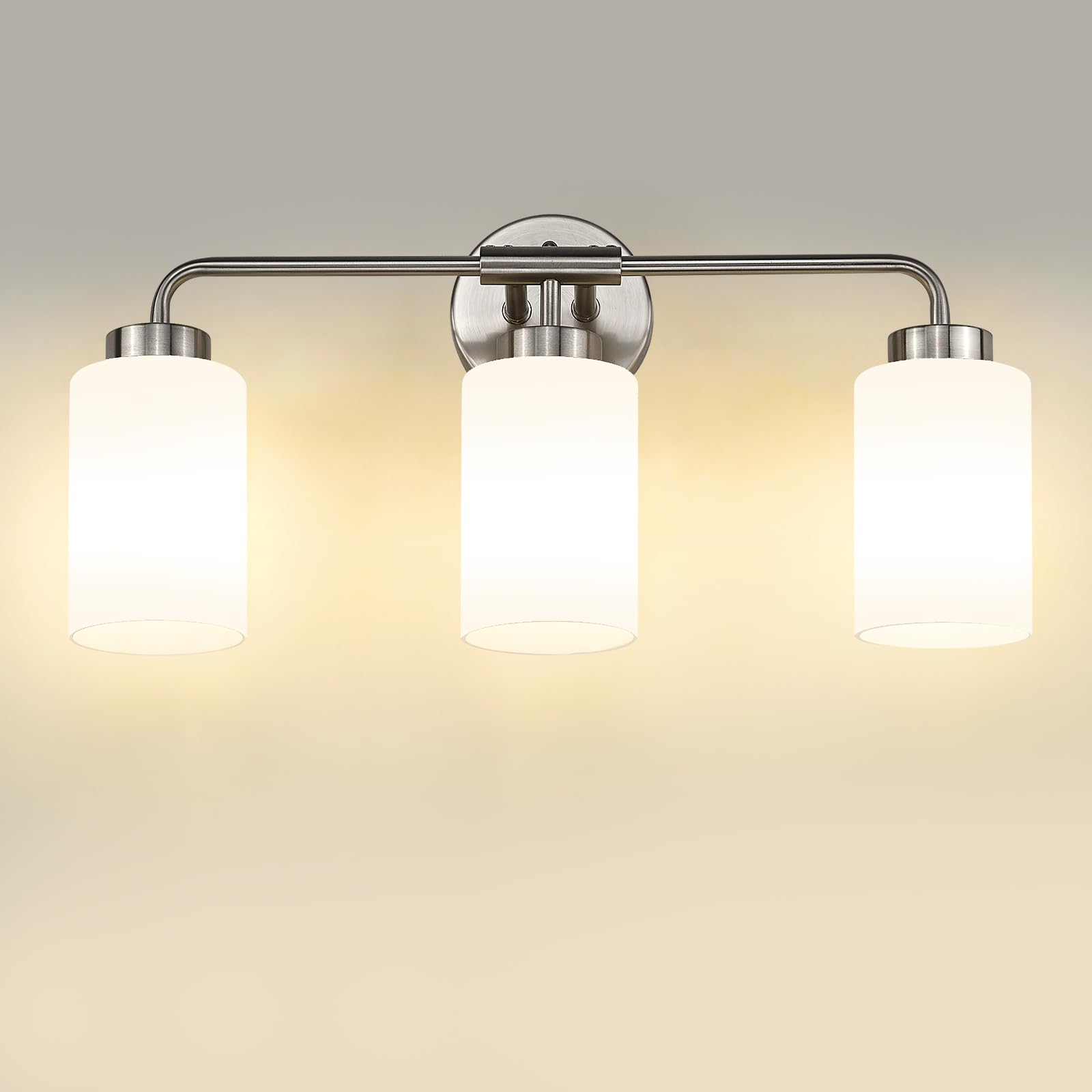 LTMATE LSZS62B-3W BN JAZAVA 21.6-in 3 -Light Brushed Nickel Industrial Vanity light